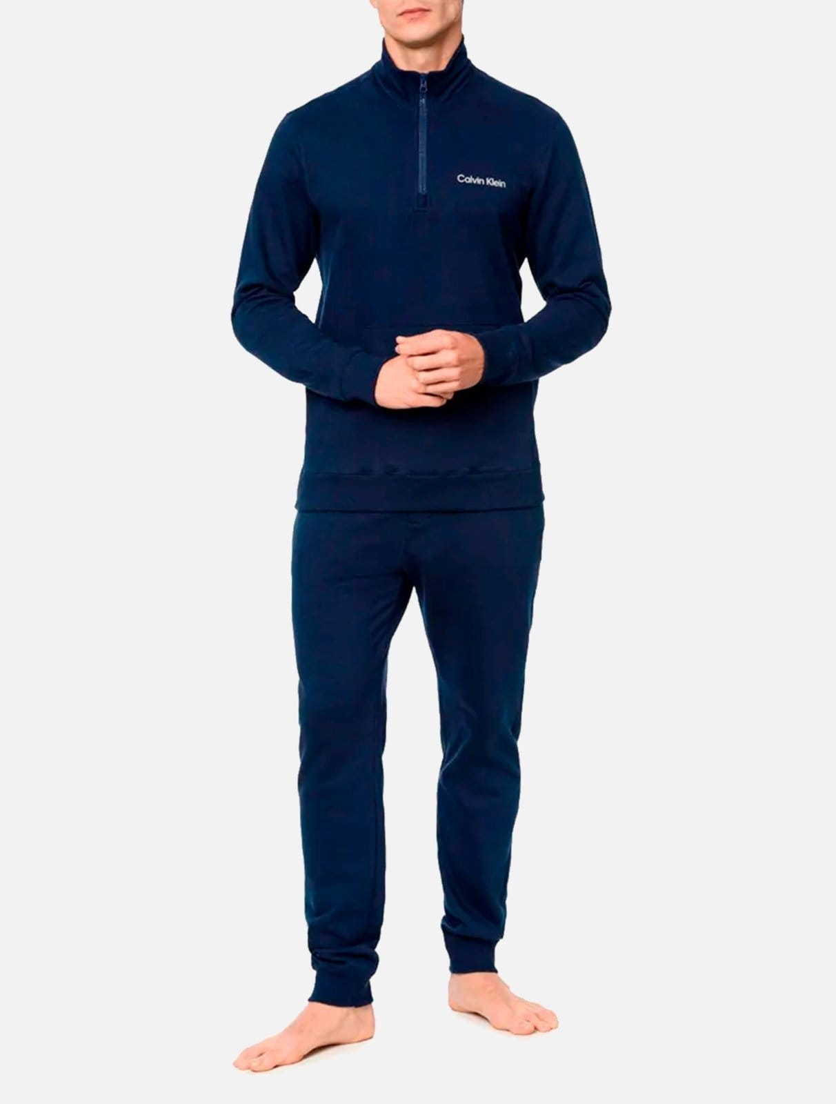 Vista 2 Moletom Calvin Klein Loungewear Masculino Half Zip Modern Logo Calvin Klein azul marinho