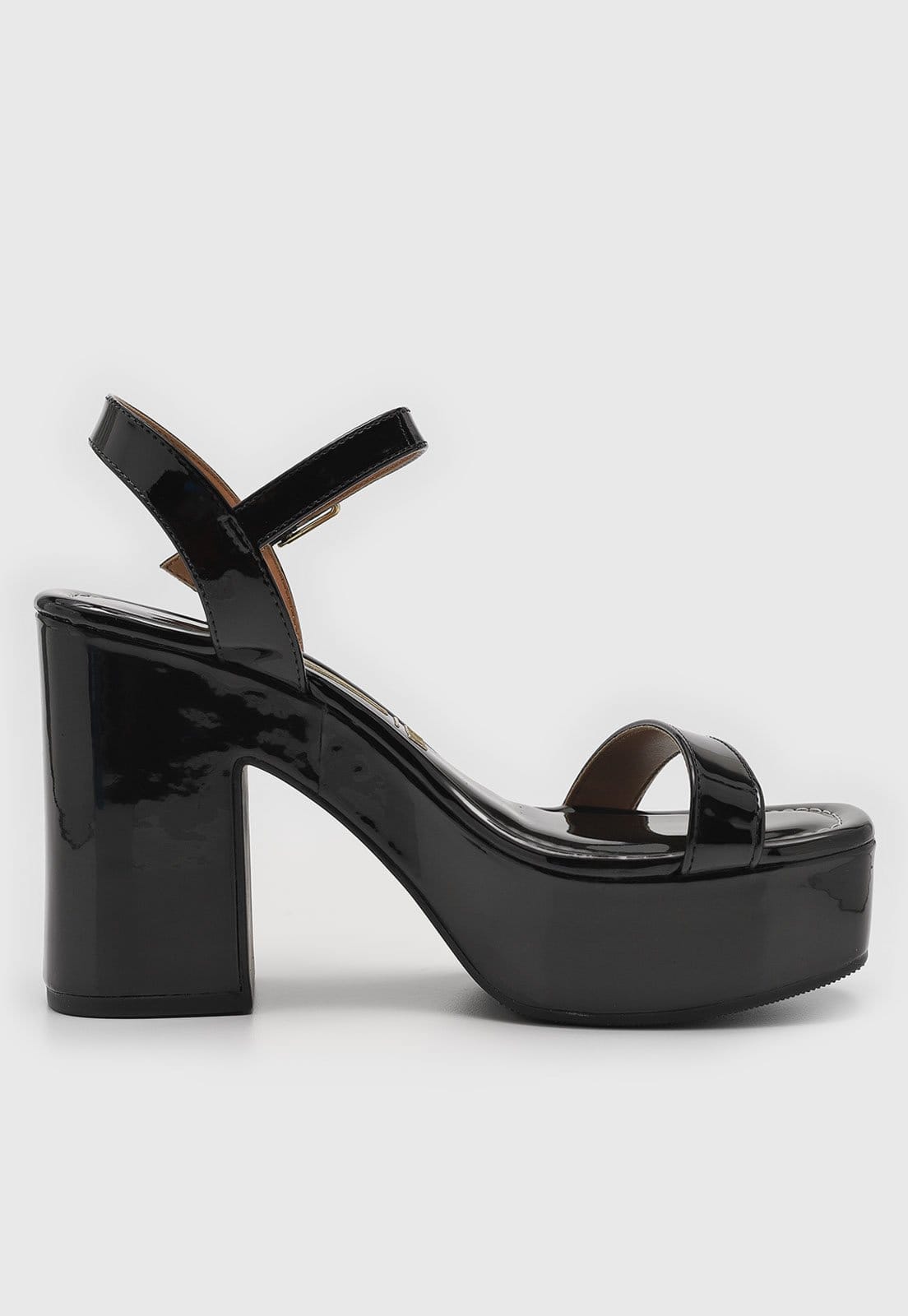 Vista 2 Sandália Feminina Vizzano Salto Bloco Verniz Preta VIZZANO preto