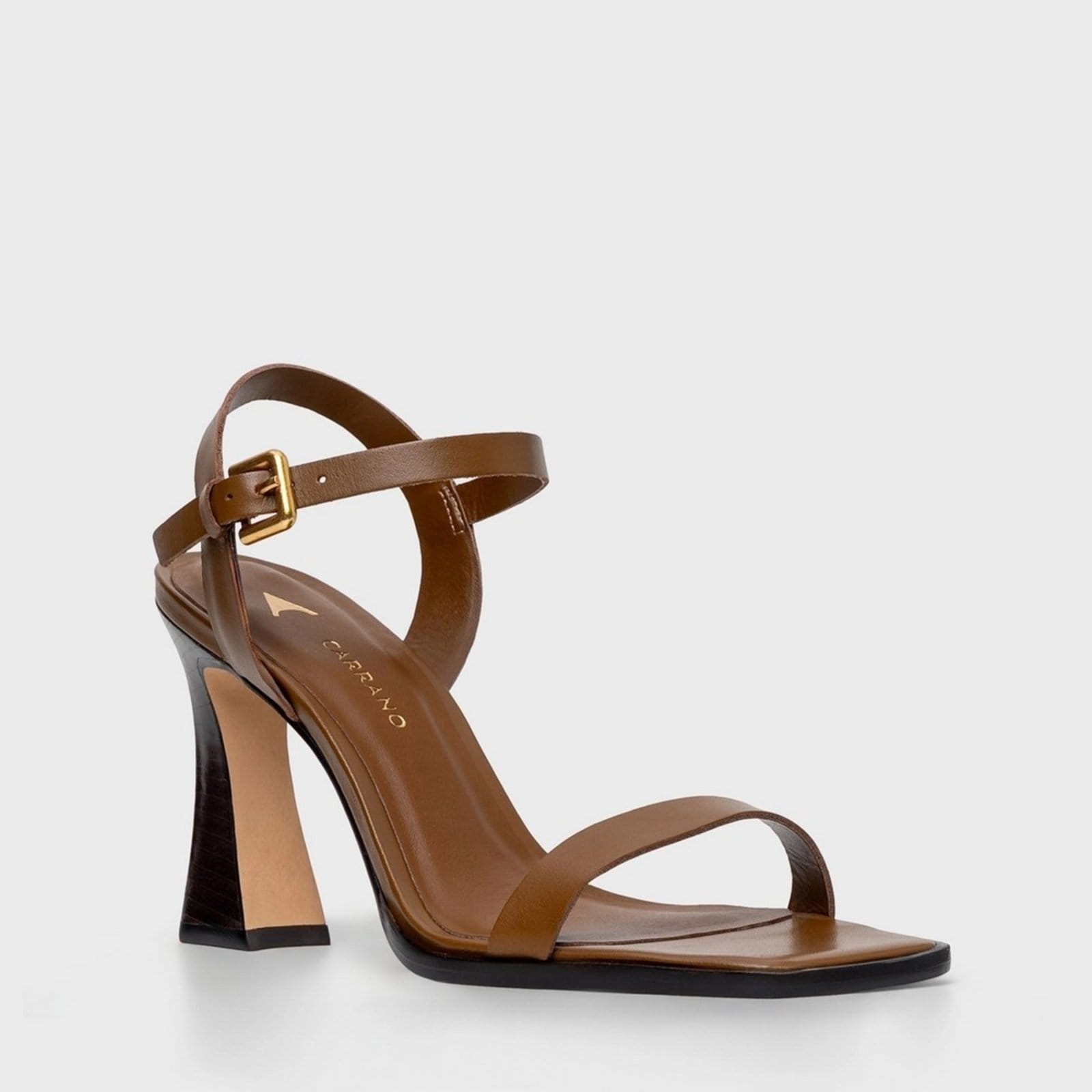 Vista 2 Sandália Salto Geométrico Carrano 934001 Carrano marrom