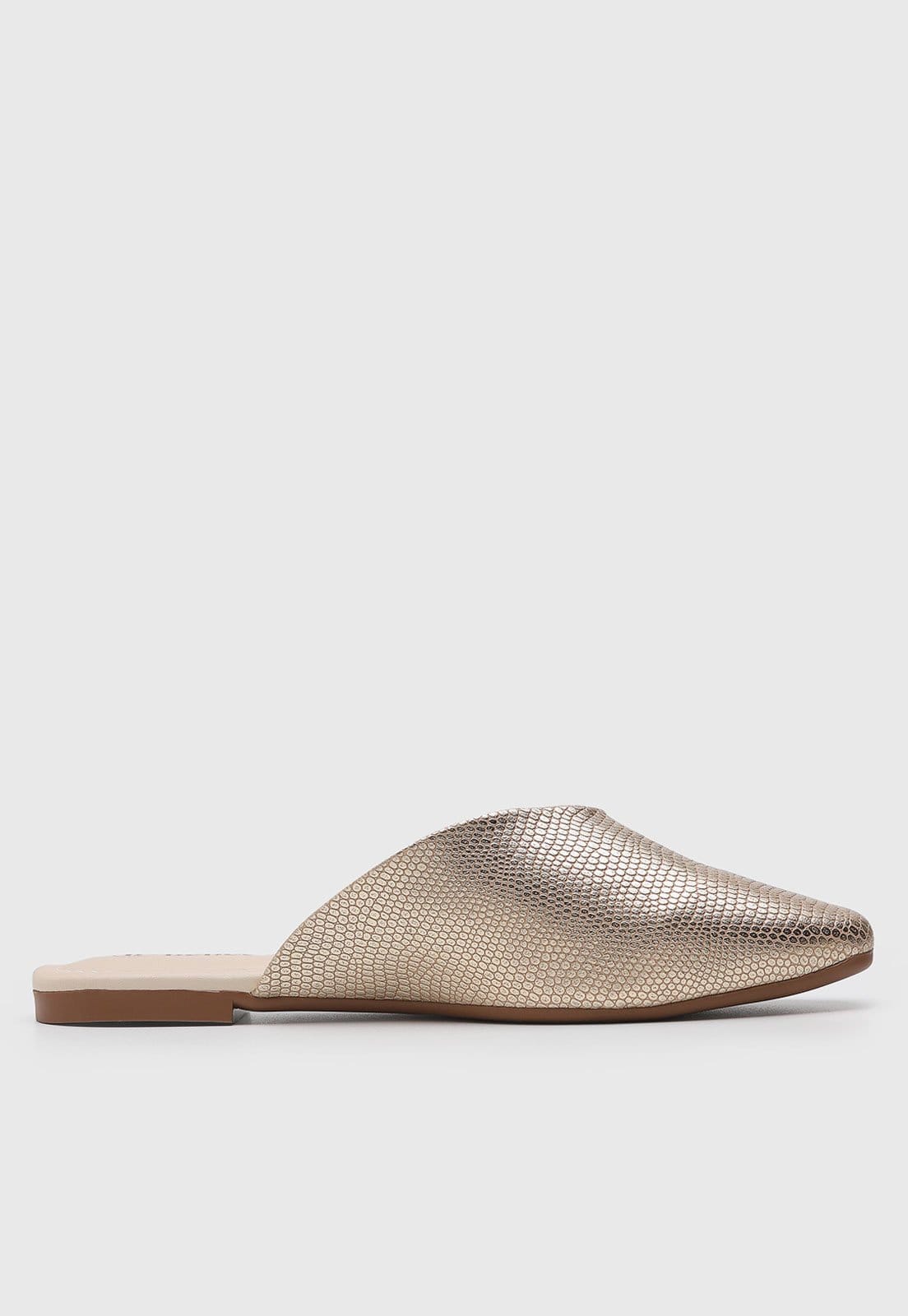 Vista 2 Sapatilha Feminina cê Mule Metalizada Dourada BEBECÊ dourado