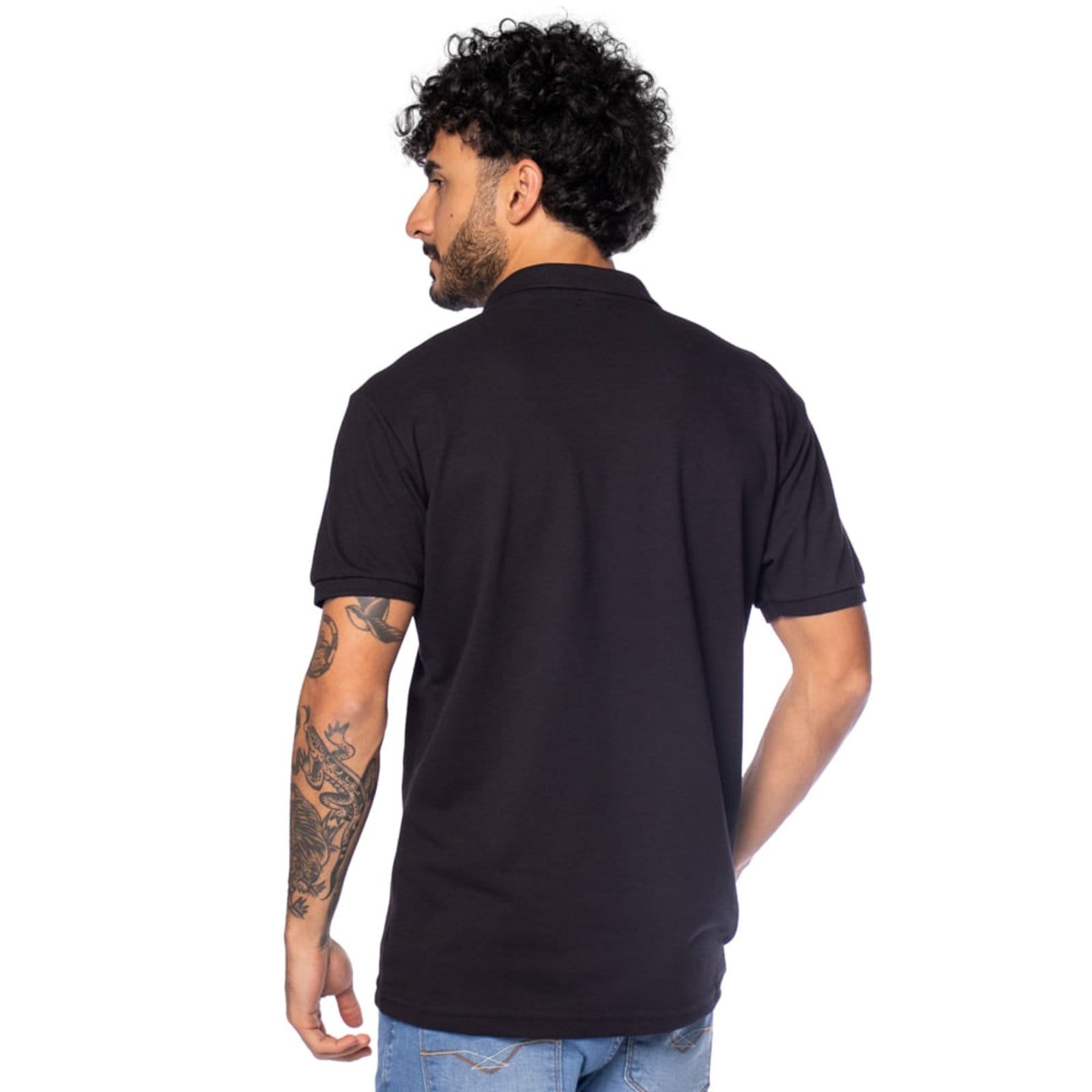 Vista 2 Camisa Polo Masculina Dixie Malha Piquet Dixie preto
