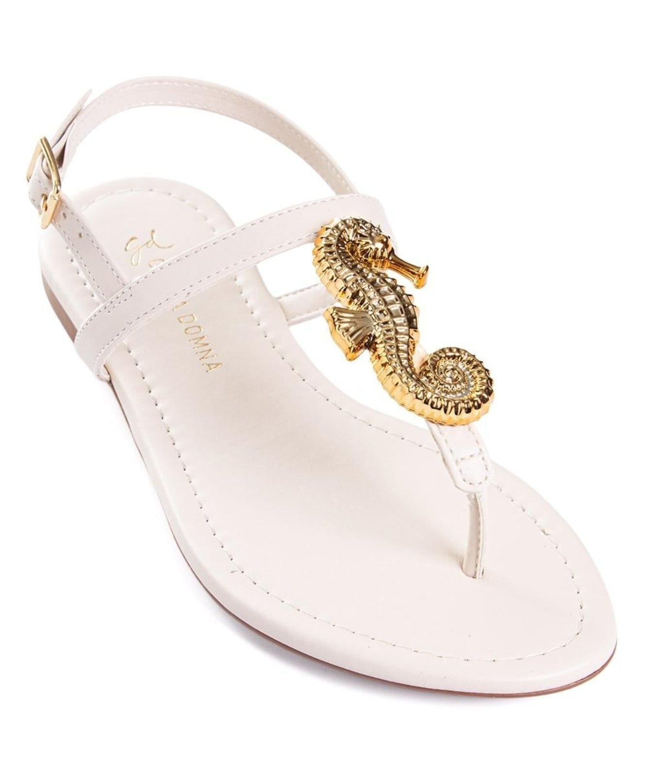 Vista 2 Sandália Rasteira Giulia Domna Couro Off White Incolor Pixolé incolor white