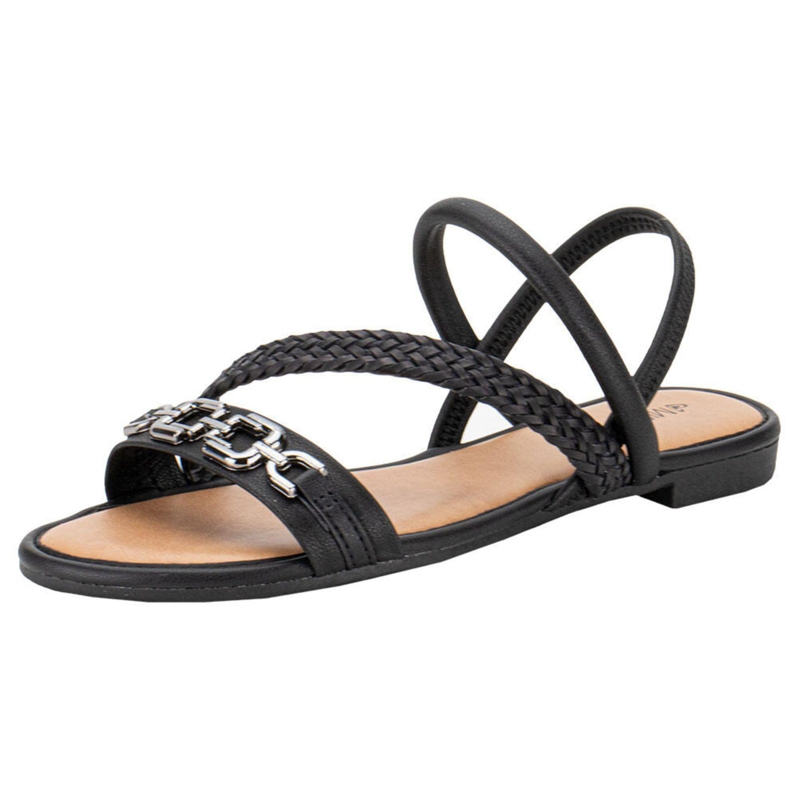 Vista principal Sandália Feminina Flat Mississipi Mb393 0640393 MISSISSIPI preto