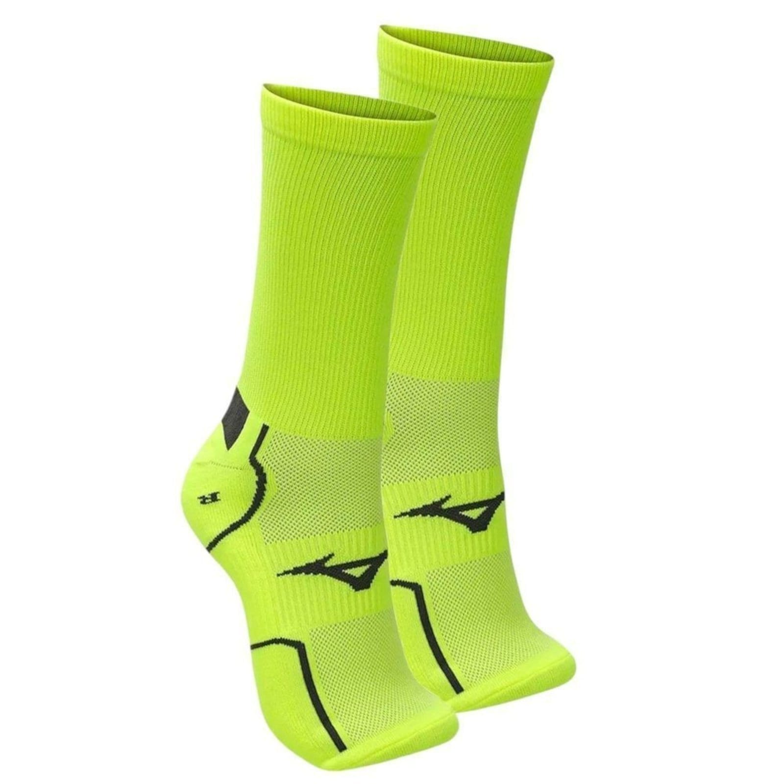 Vista principal Meia Mizuno Performance Cano Alto Unissex Mizuno amarelo