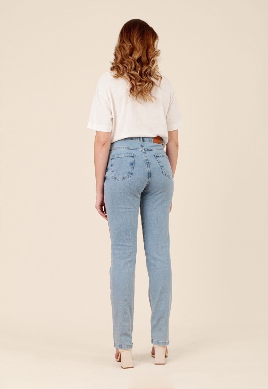Vista 2 Calça Pop Me Jeans Reta Com Elastano Pop Me azul