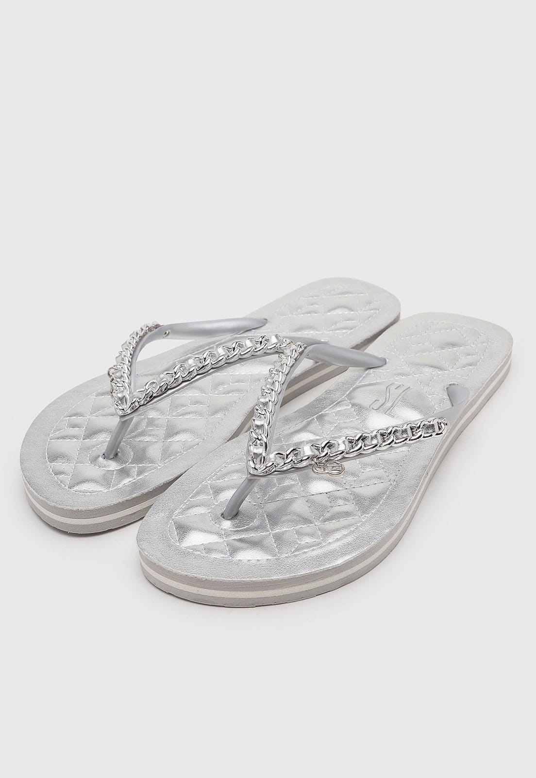 Vista 2 Chinelo Feminino Santa Lolla Corrente Santa Lolla prata