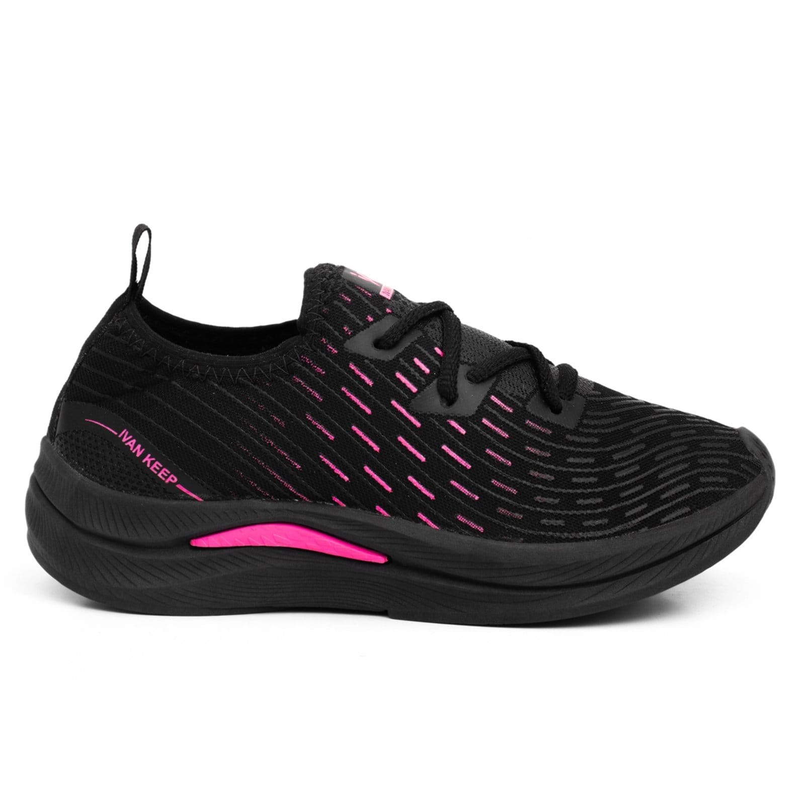 Vista 2 Tênis Feminino Corrida Caminhada Academia Treino Casual Pretorosa ÉPICO CALÇADOS preto/rosa