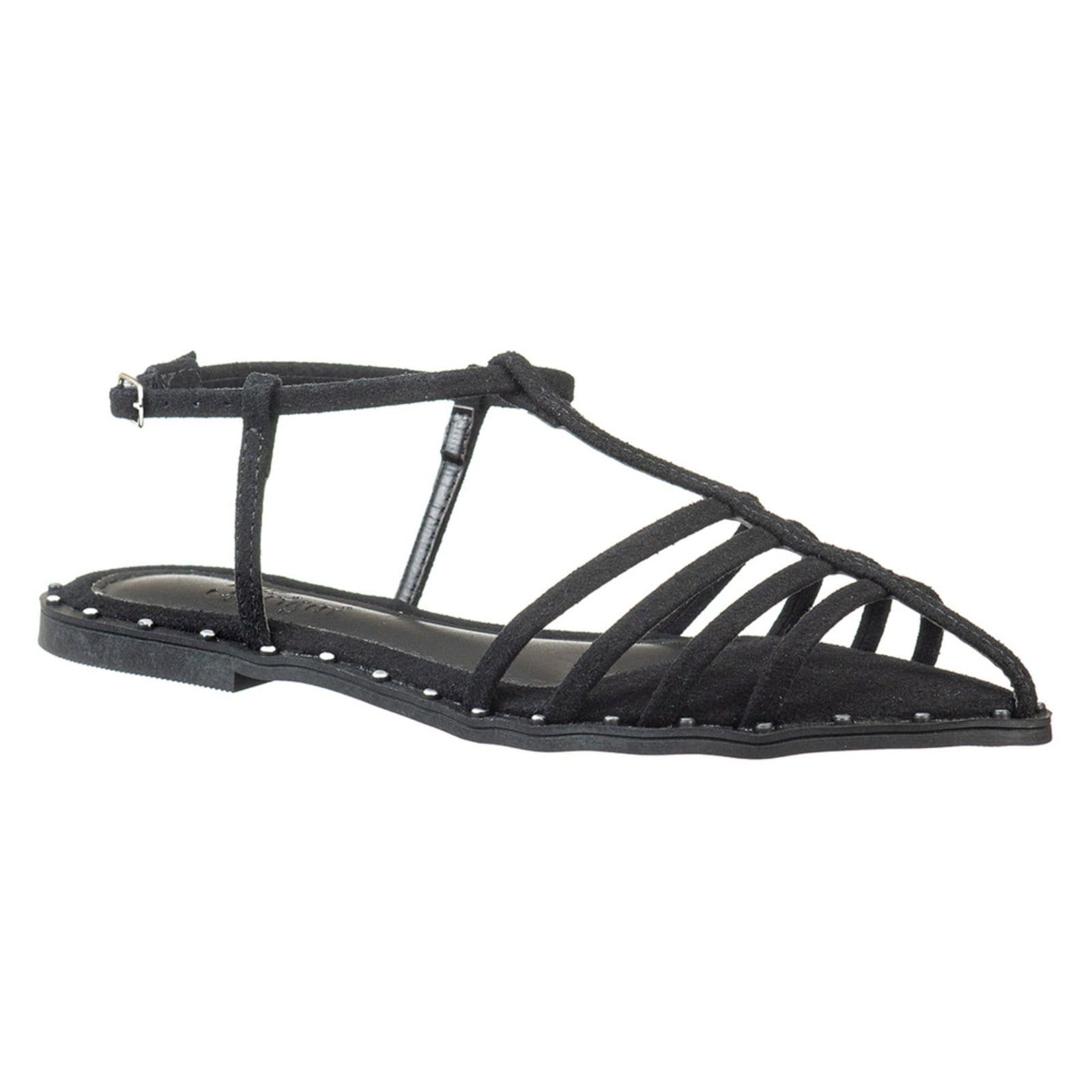 Sandália Feminina Rasteirinha Gladiadora C/ Bico Folha- Via Birigui