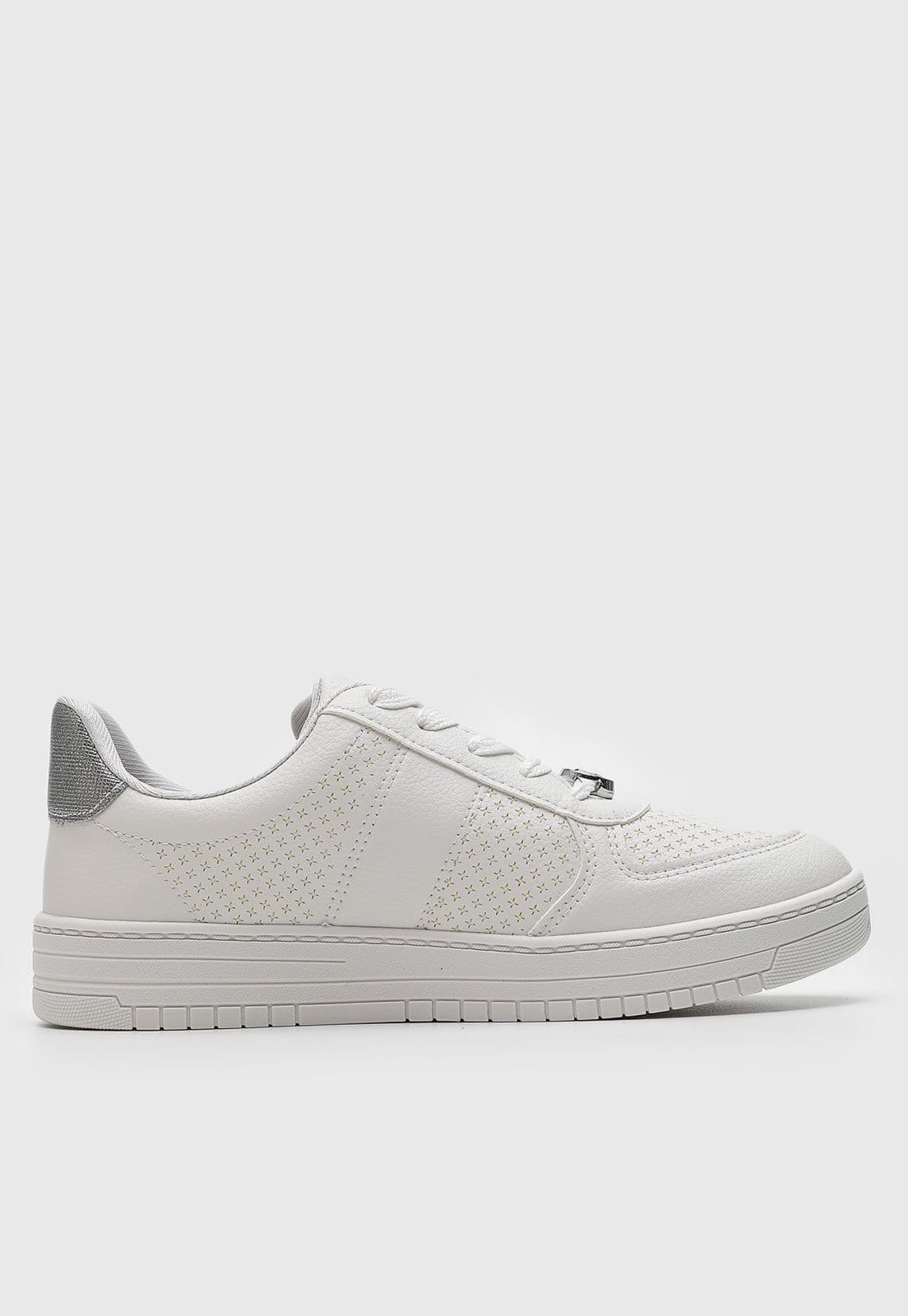 Vista 2 Tênis Feminino Dakota Com Cadarço Detalhe Metalizado Dakota branco