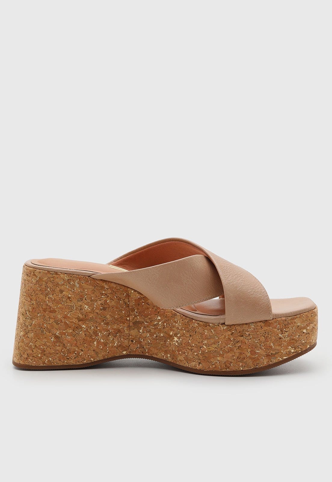 Vista 2 Sandália Feminina Vizzano Plataforma Tiras Cruzadas VIZZANO nude