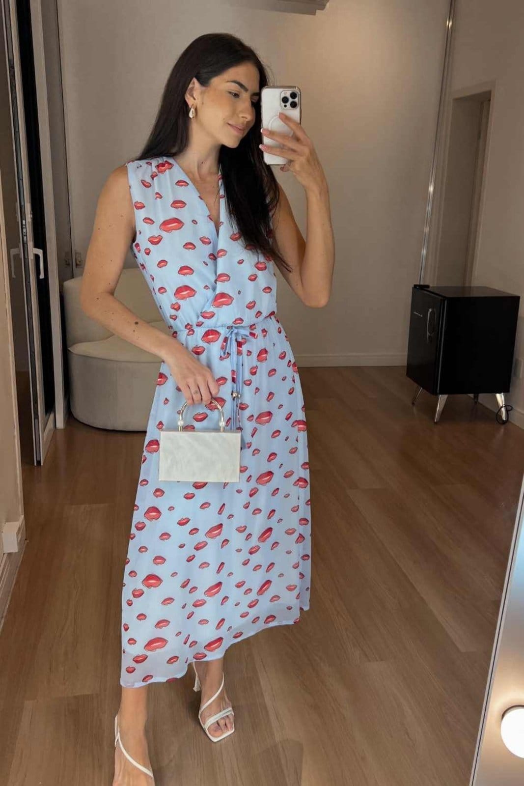 Vista principal Vestido Vanibele Floral Vanibele azul/estampado