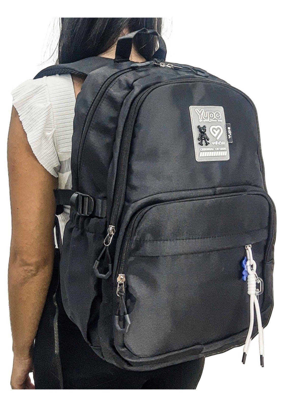 Vista 2 Infantil - Mochila Reforçada Feminina Bolsa Yupe Casual Escola Trabalho Espaçosa YUPE preto