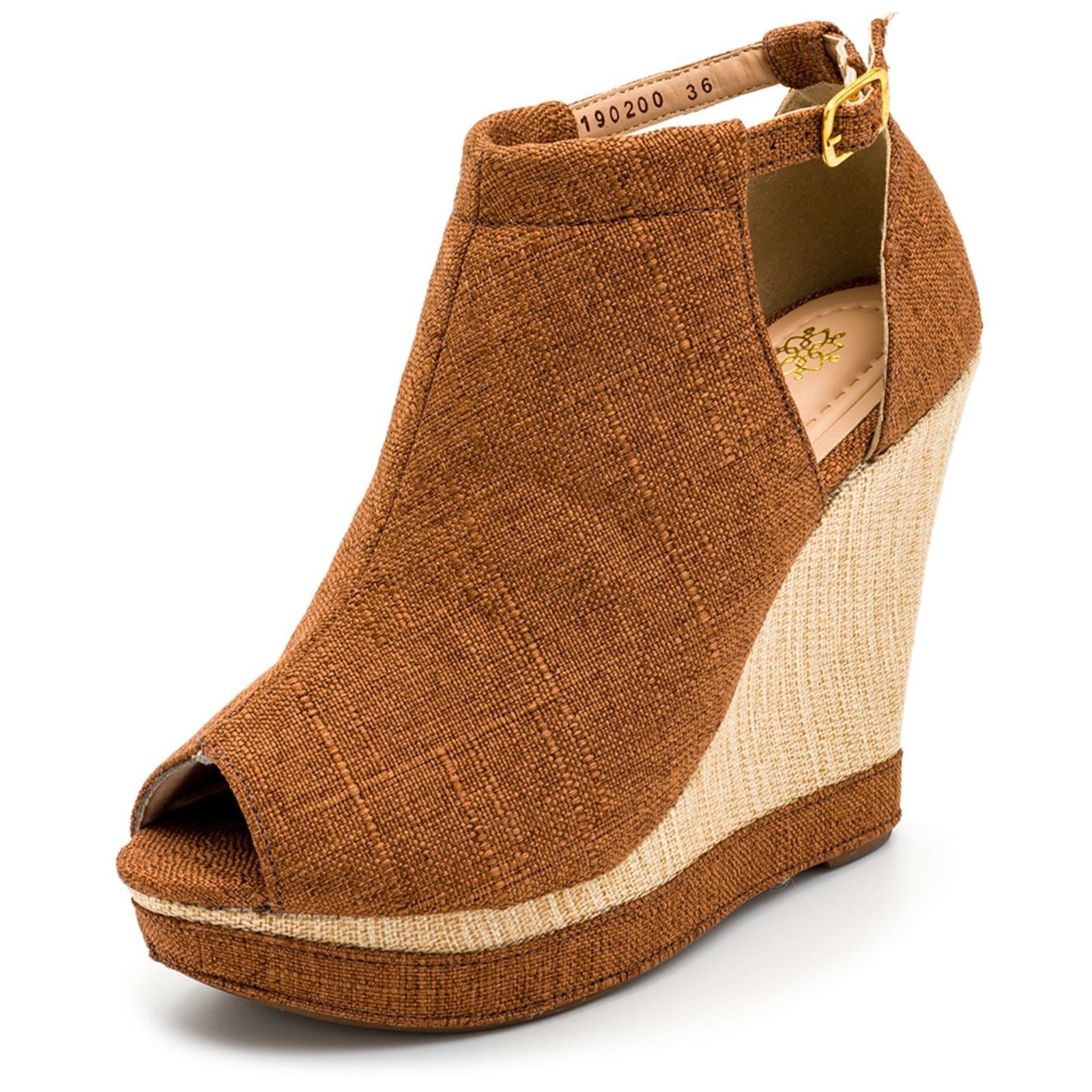 Sandália Feminina Salto Anabela 3013 Linho