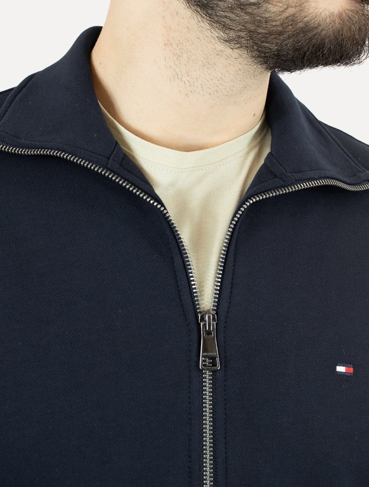 Vista 2 Moletom Tommy Hilfiger Masculino Essential Terry Zip-Thru Tommy Hilfiger azul marinho