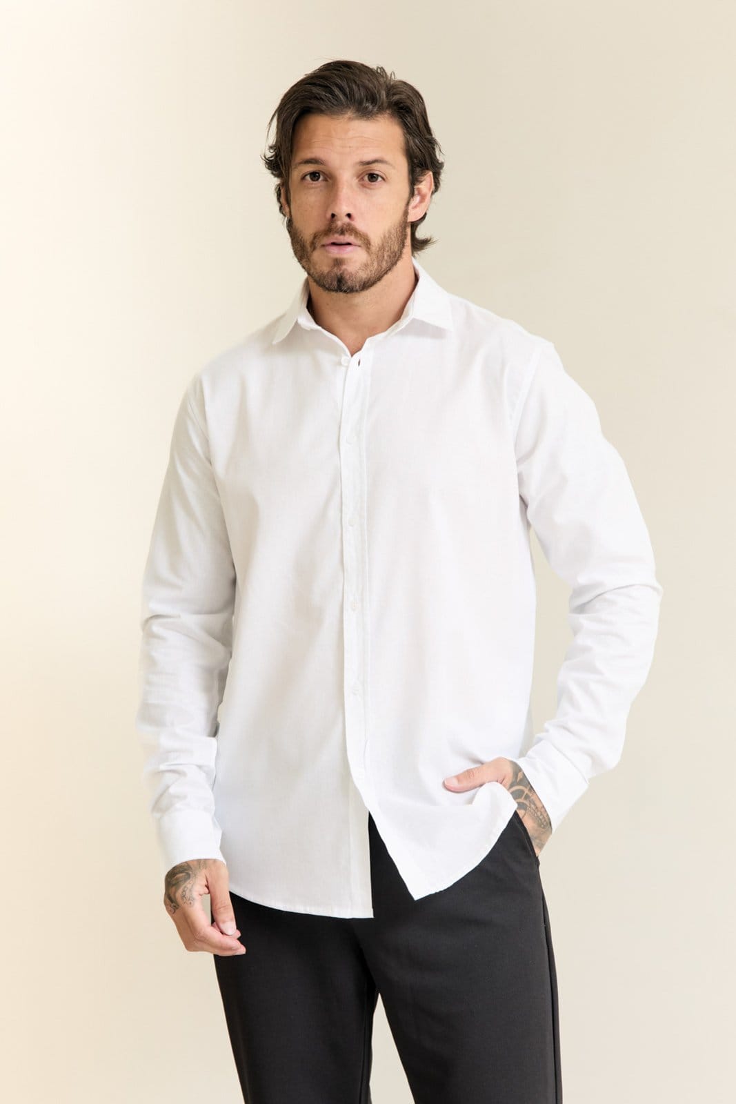 Camisa Manga Longa Masculina com Linho Dialogo