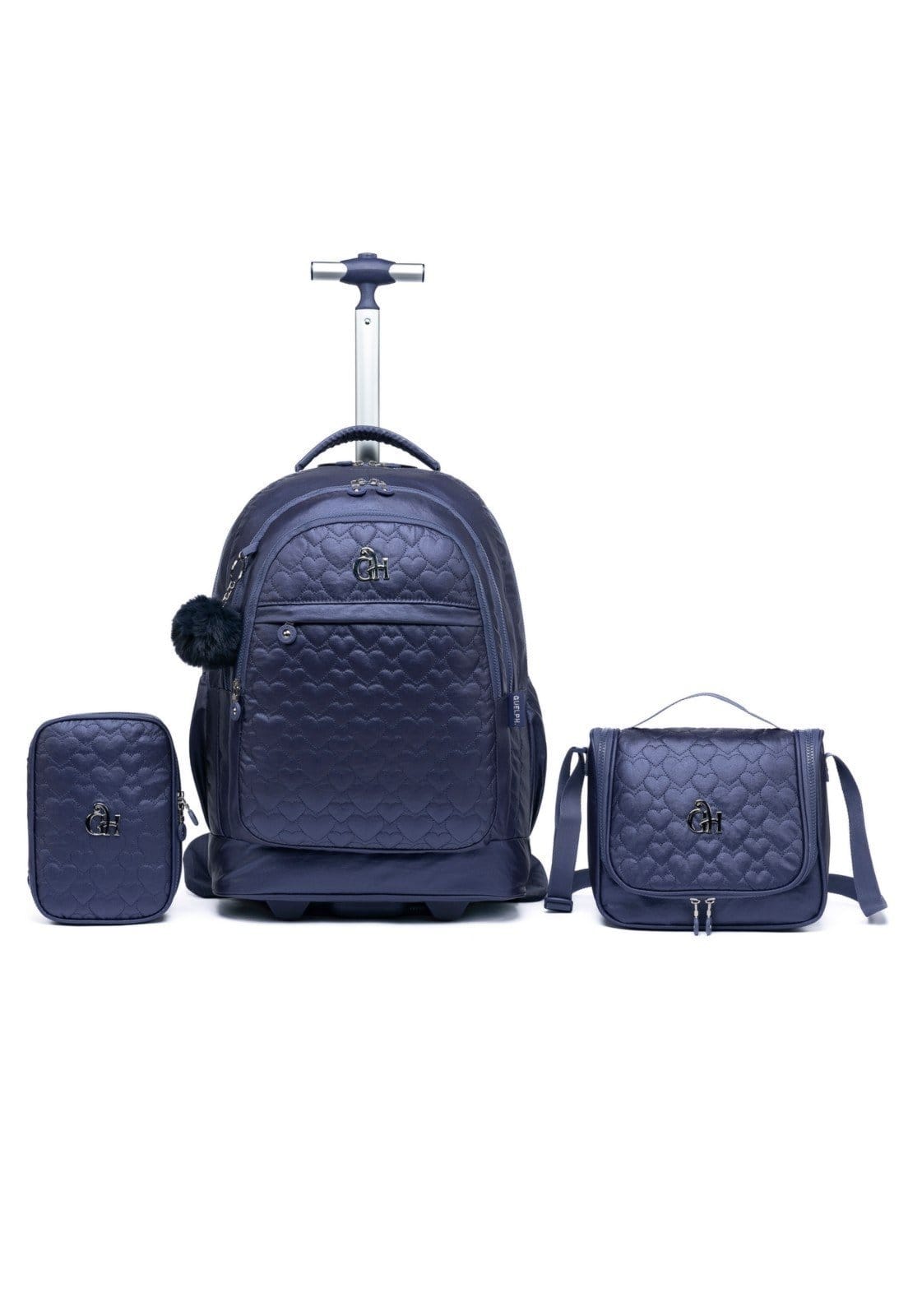 Vista principal Kit Mochila De Rodinhas Guelph Juvenil Grande Azul Escuro GUELPH azul marinho
