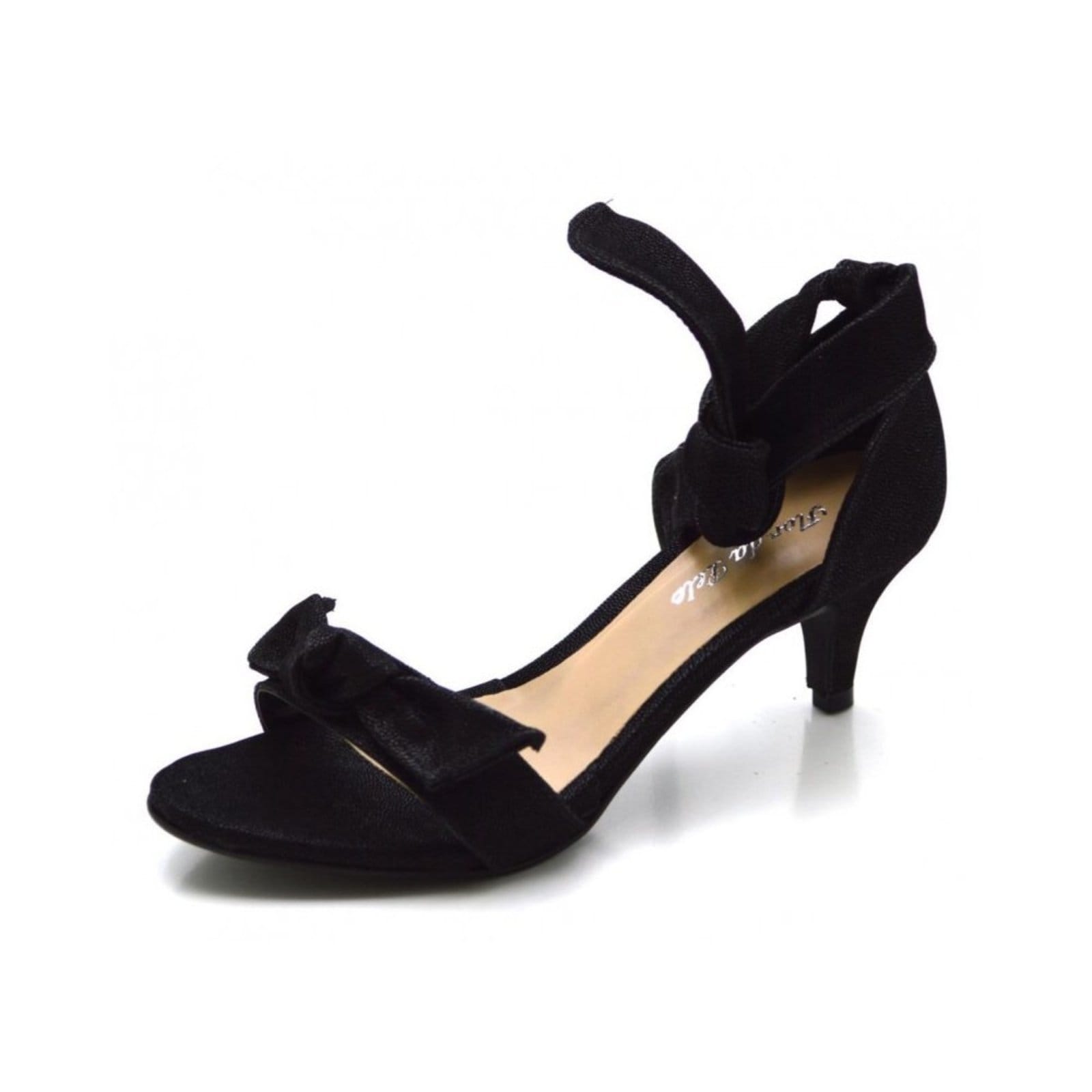 Vista 2 Sandália Feminina Salto Baixo 180170 Nobucado Flor da Pele preto