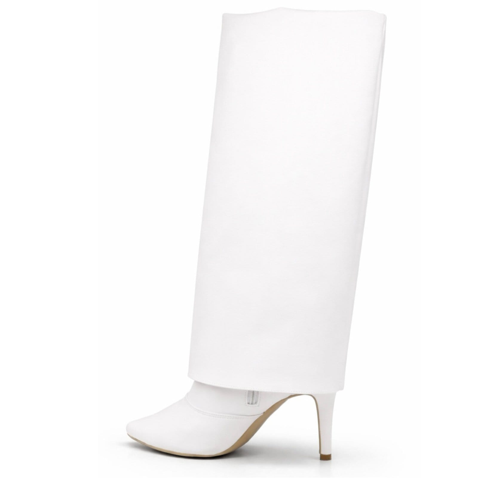 Vista 2 Bota Feminina Capa Cano Longo Salto Fino Fashion Sete Sales 1796 Branca Sete Sales branco