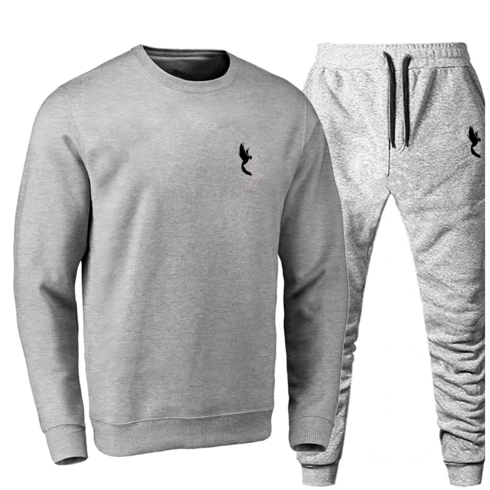 Conjunto Moletom Masculino Polo Blu Inverno Gola Careca Cinza/Cinza