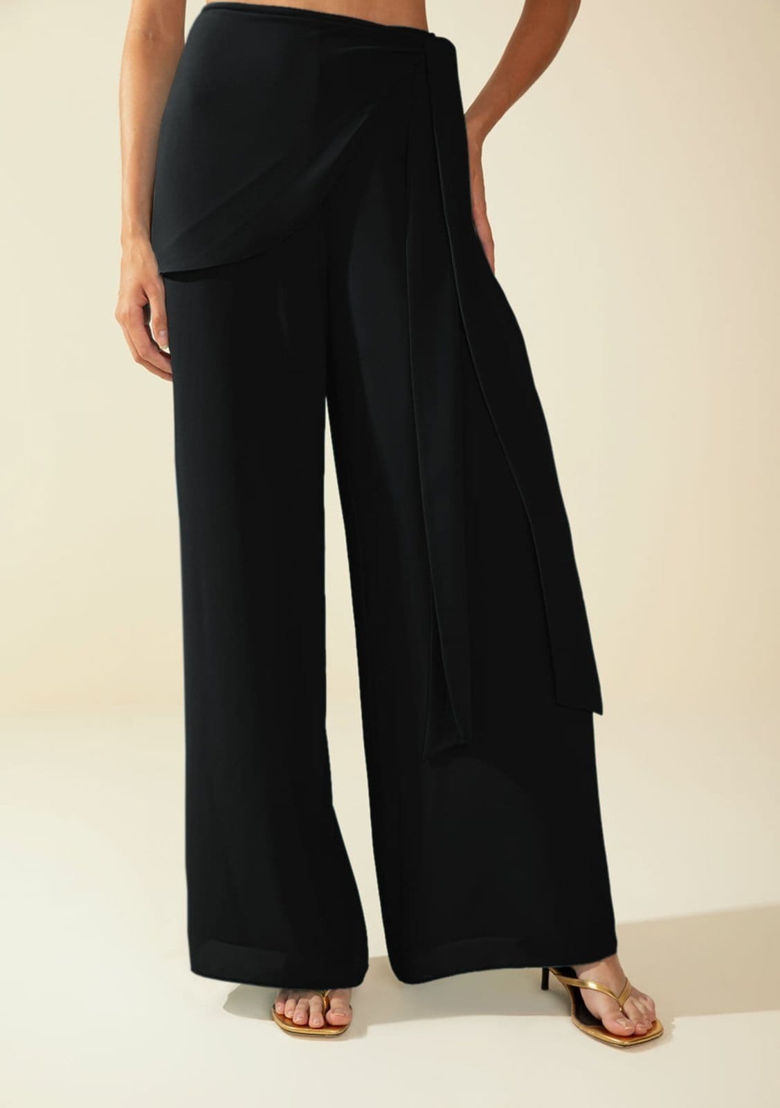 Vista 2 Calça Morena Rosa Pantalona Alta Preto Morena Rosa preto rosa