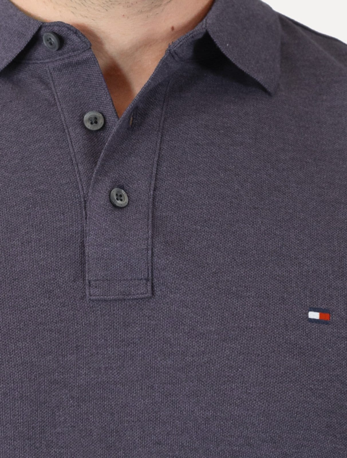 Vista 2 Polo Tommy Hilfiger Masculina Slim Piquet 1985 Medio Mescla Tommy Hilfiger vinho