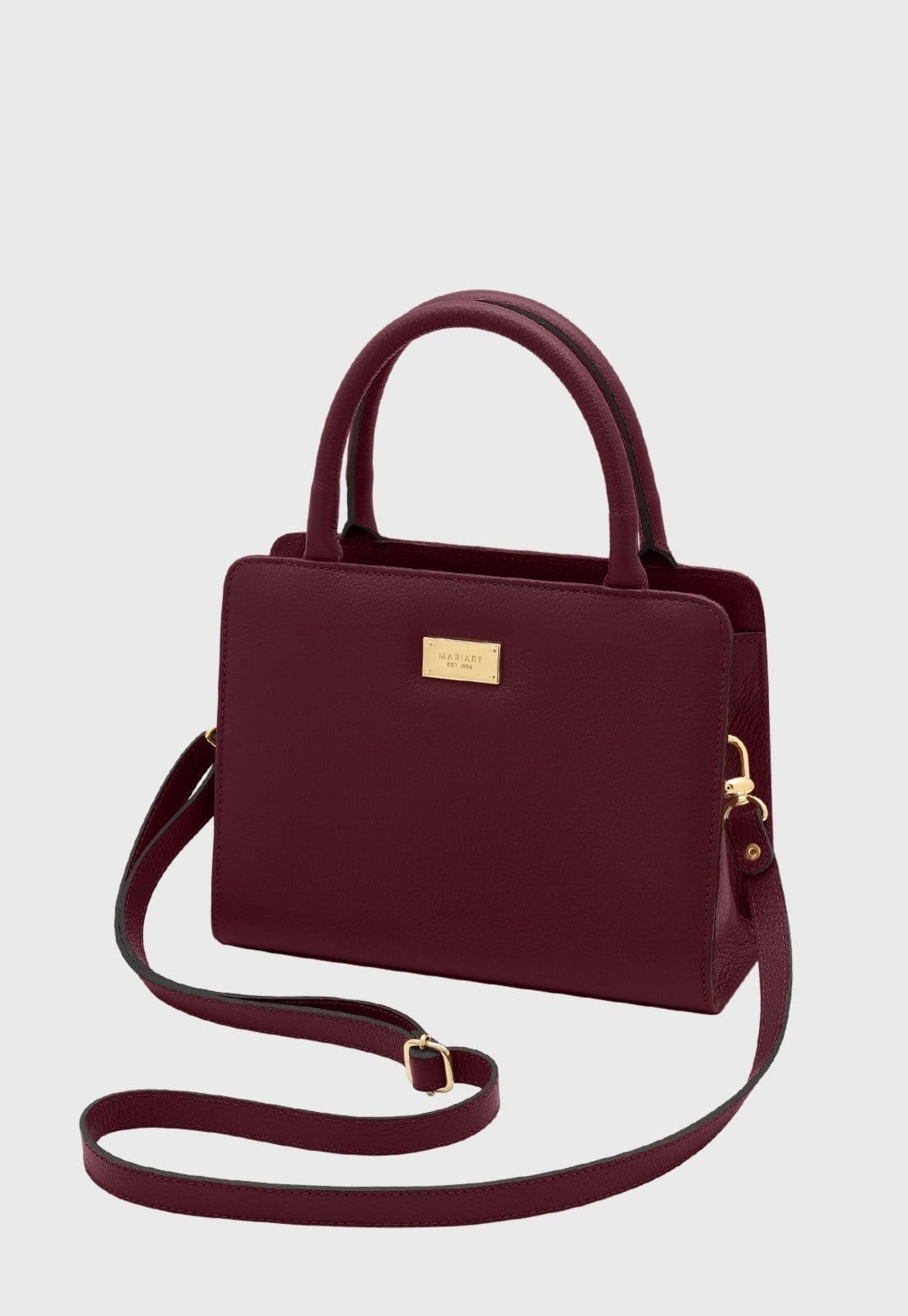 Vista principal Bolsa Transversal Couro Mariart Maia Rubi Mariart bordô