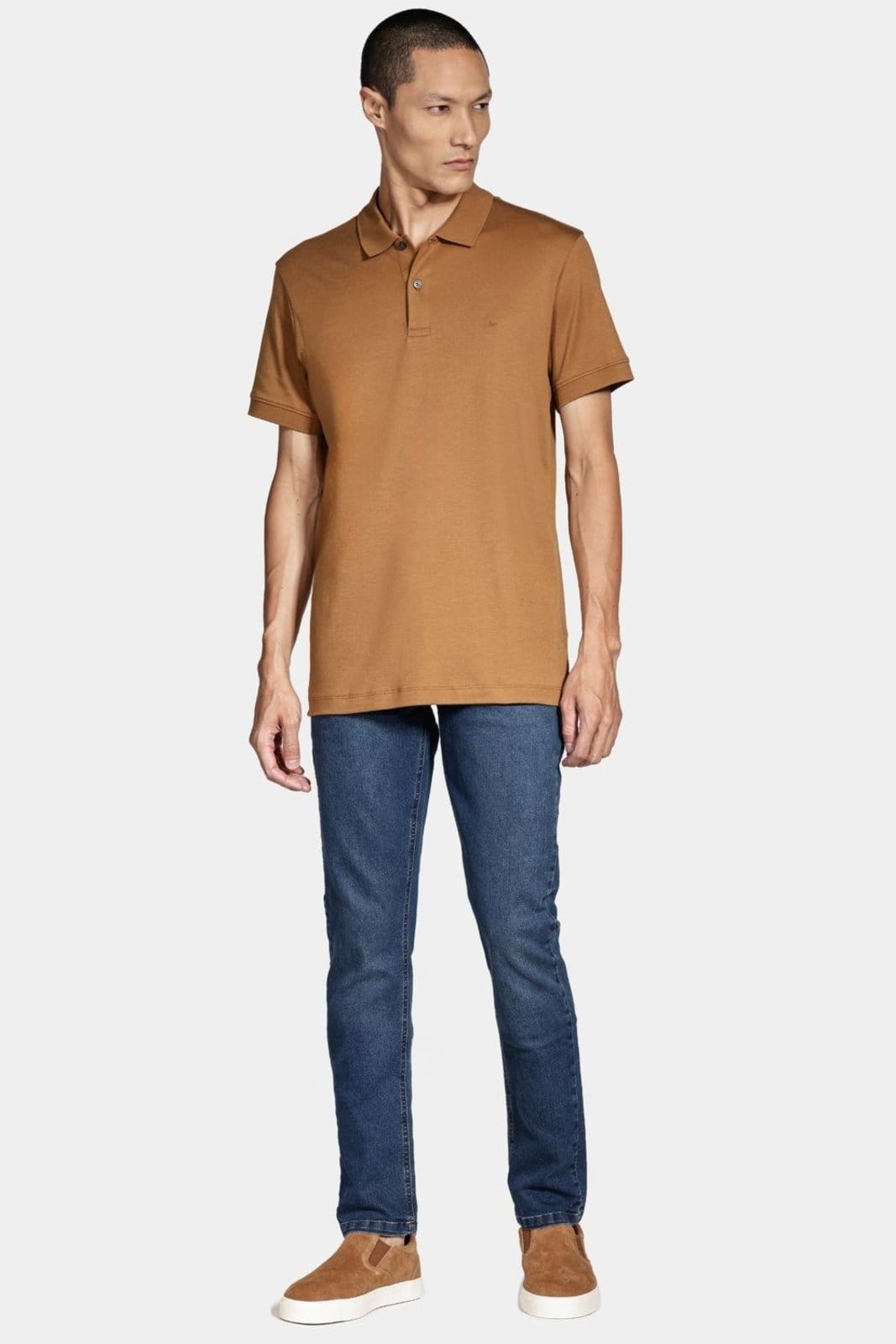 Vista 2 Polo Aramis Interlock Pima Caramelo Aramis incolor