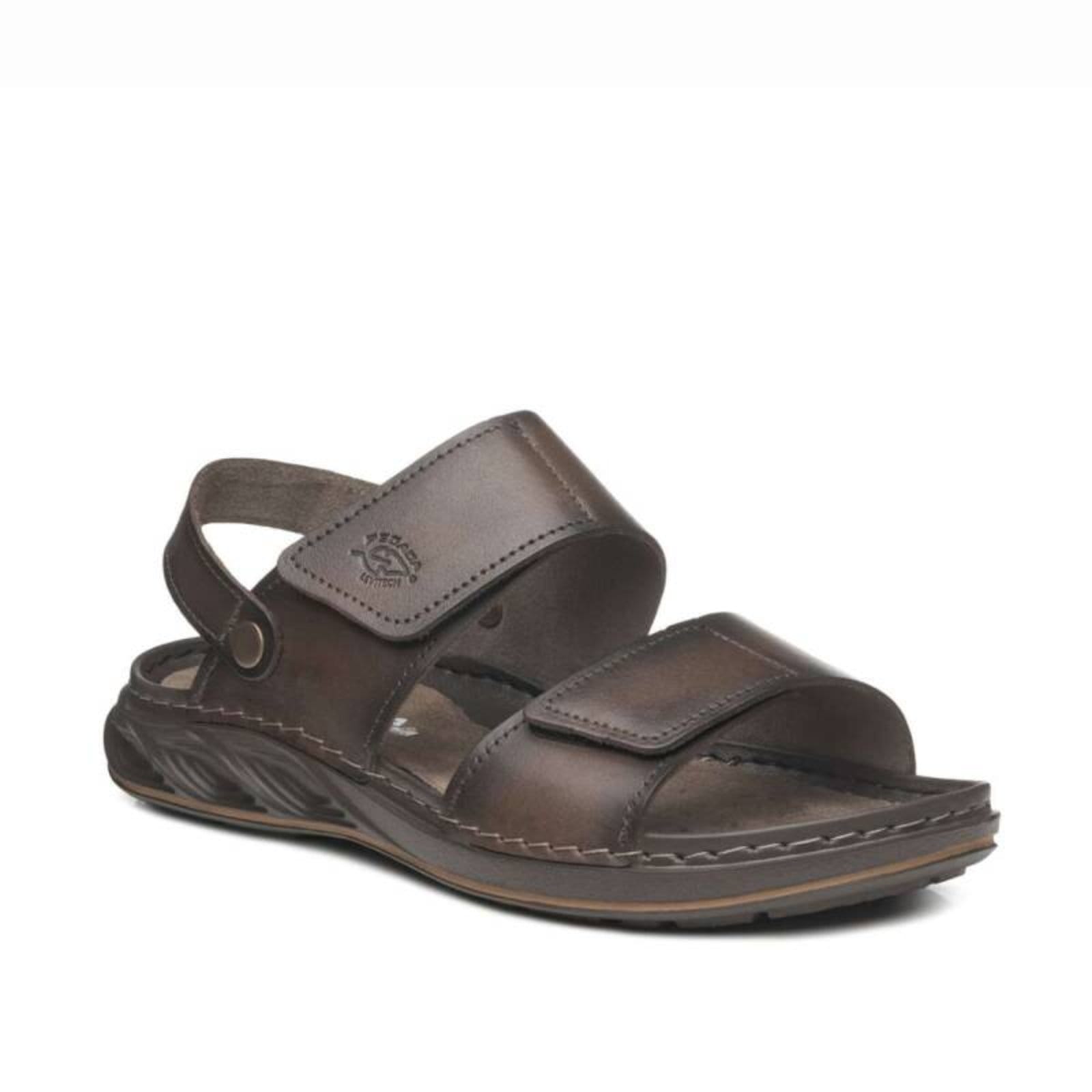 Vista 2 Sandália Pegada em Couro - Masculina escuro PEGADA marrom