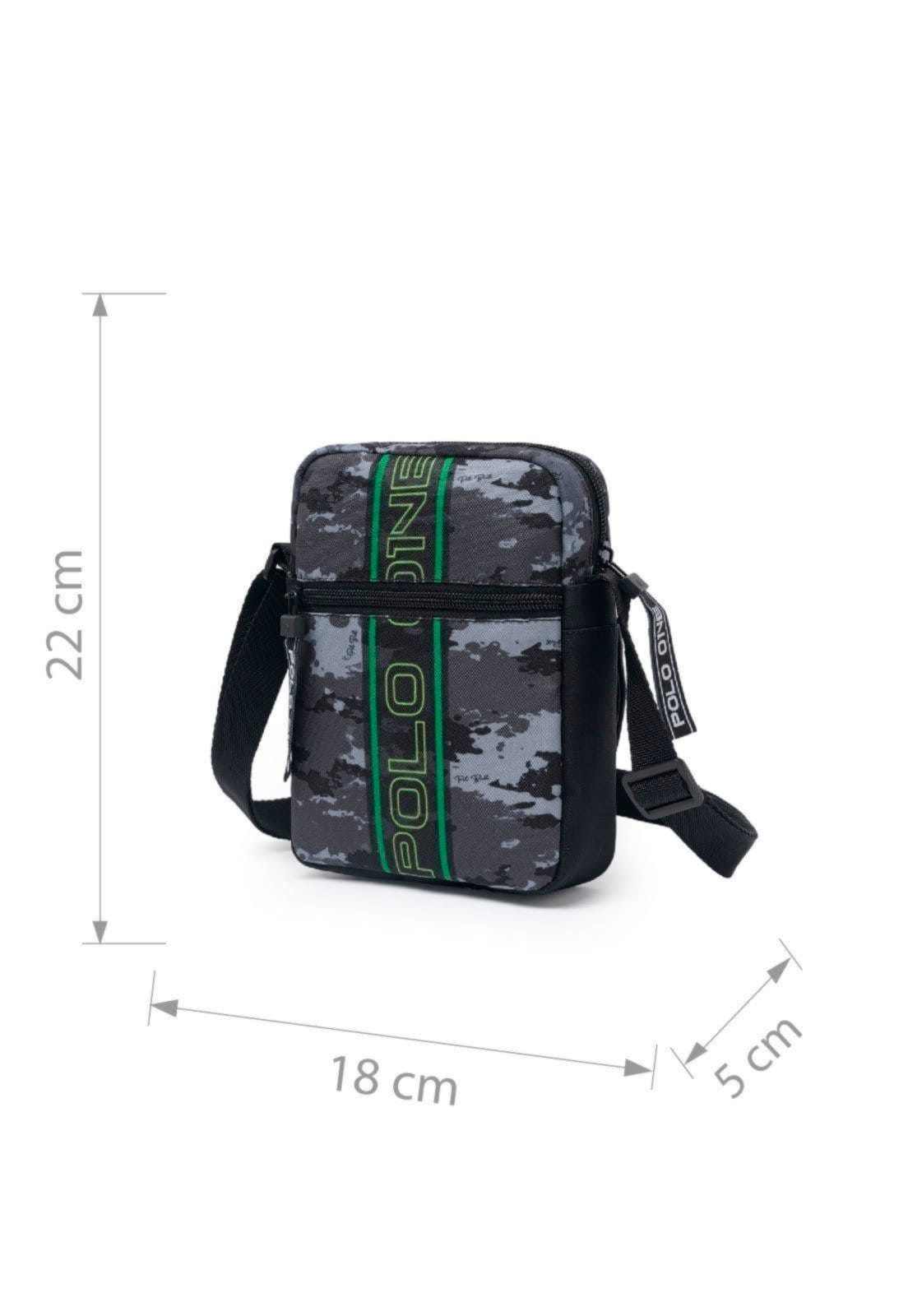 Vista 2 Shoulder Bag Polo One Pochete Transversal Dia a dia Festa Polo One camuflado/cinza