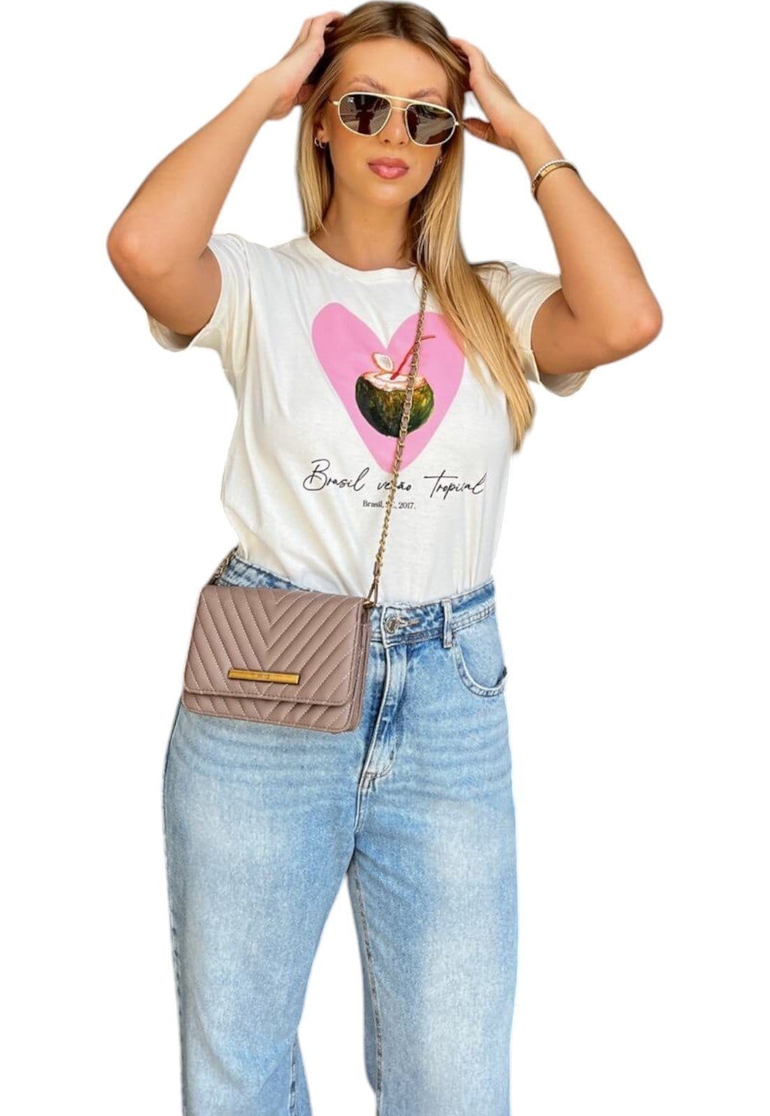 Vista 2 Camiseta Cianitas Off Estampa Coco Brasil Cianitas off-white