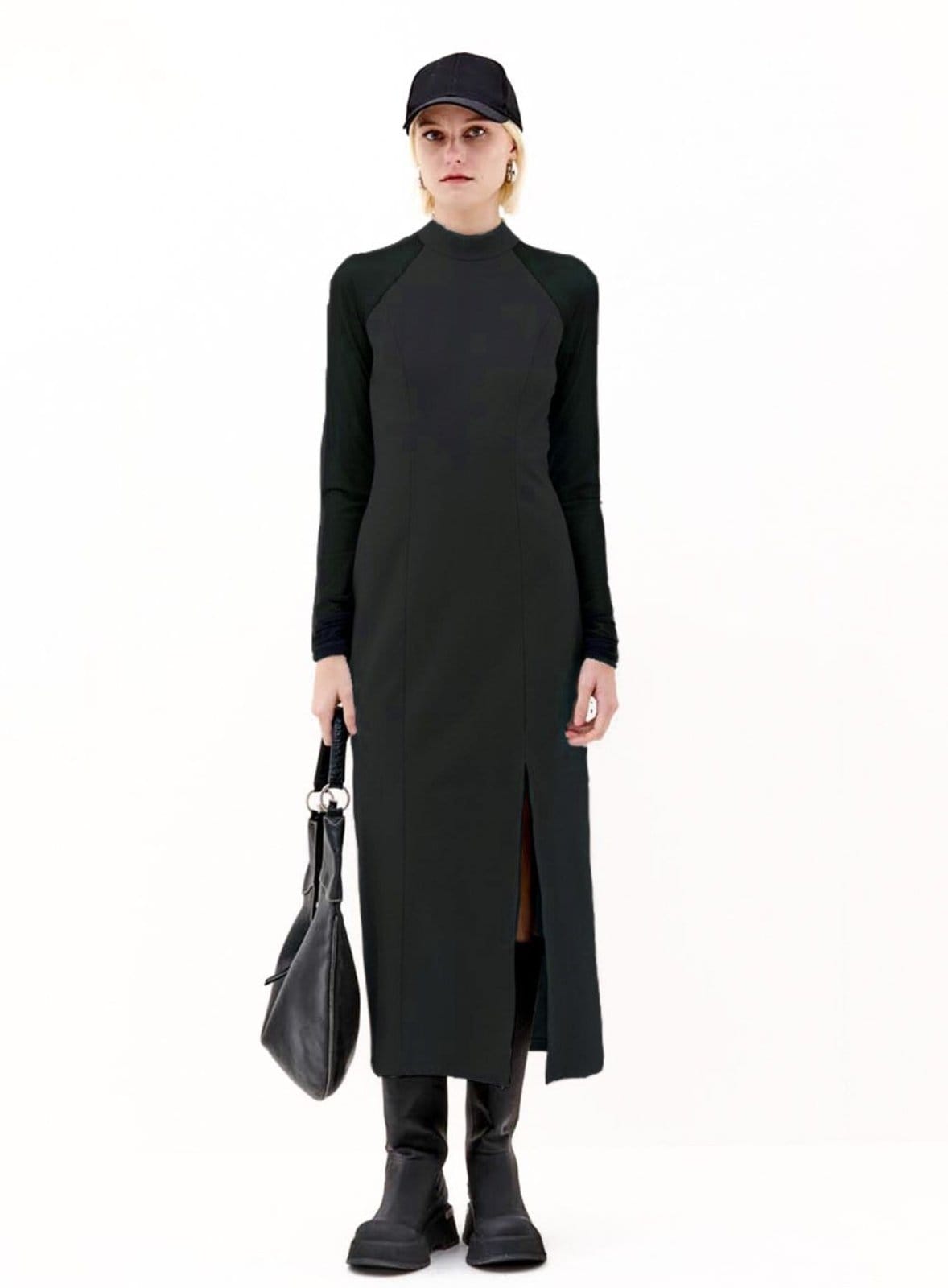 Vista principal Vestido Detalhe Tule Triton Triton preto