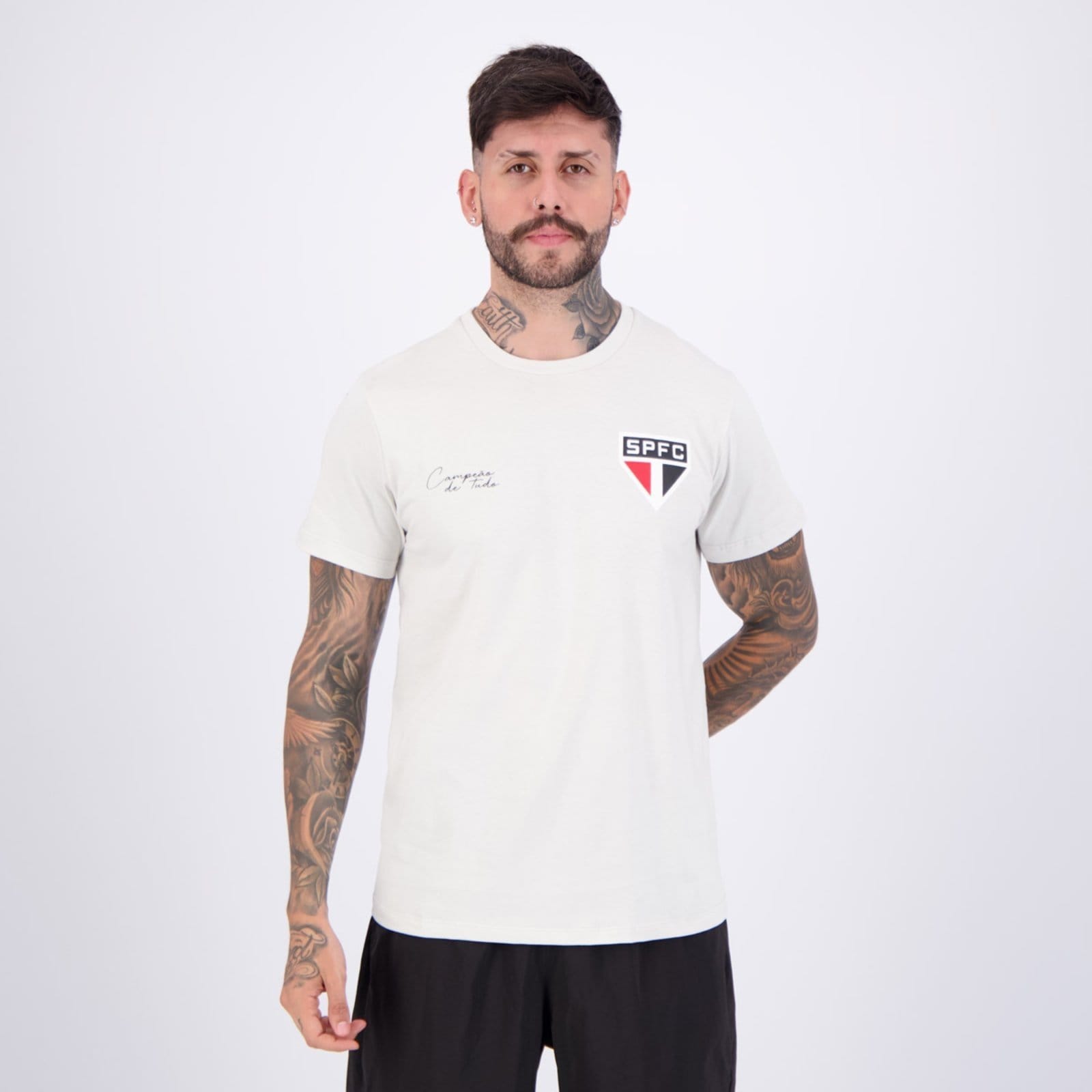 Vista principal Camisa São Paulo Arremessar Off White braziline bege white