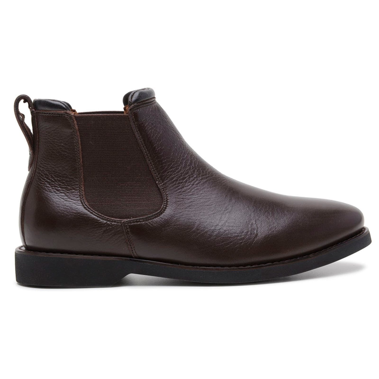 Vista 2 Bota Masculina Chelsea Veritimo Couro Social Botina Robusta Clássica Palmilha Gel Conforto Veritimo café