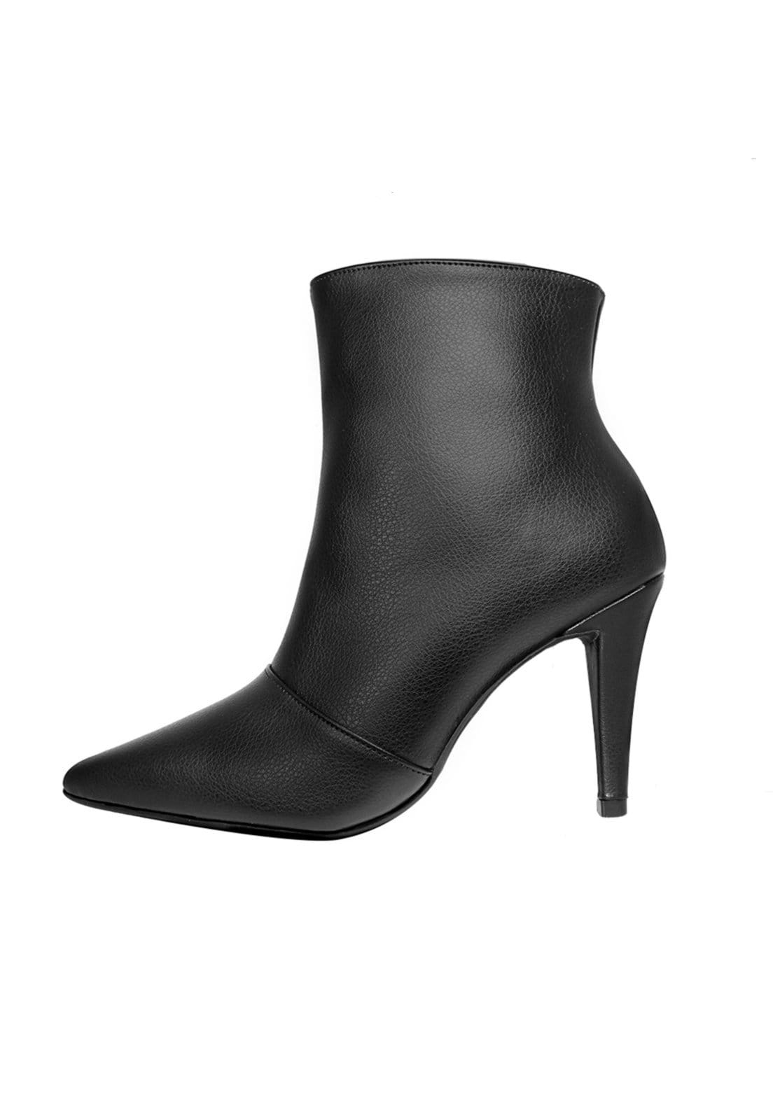 Vista 2 Bota Salto Alto Fino Cano Curto Bico Fino Luiza Sobreira Preta Mod. 2229 Luiza Sobreira preto