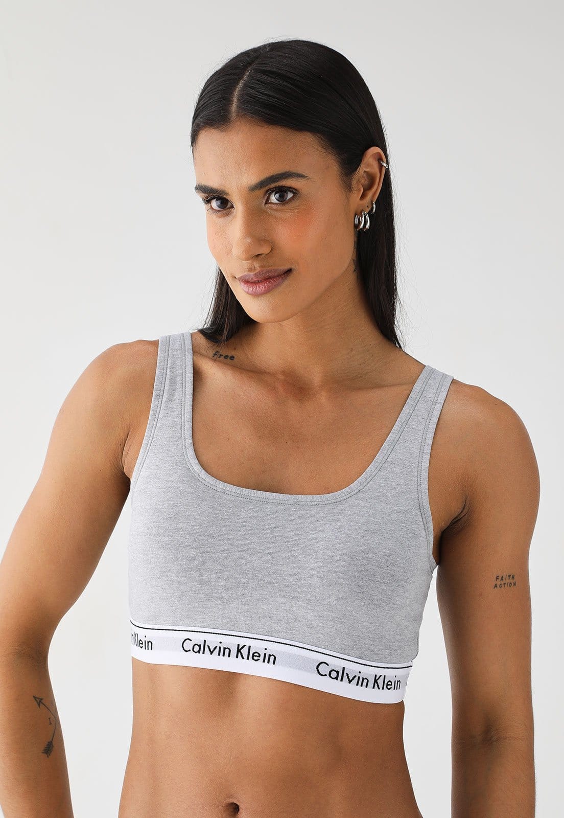 Vista principal Top Calvin Klein Underwear Ajustada Regata Modern Cotton Calvin Klein Underwear cinza