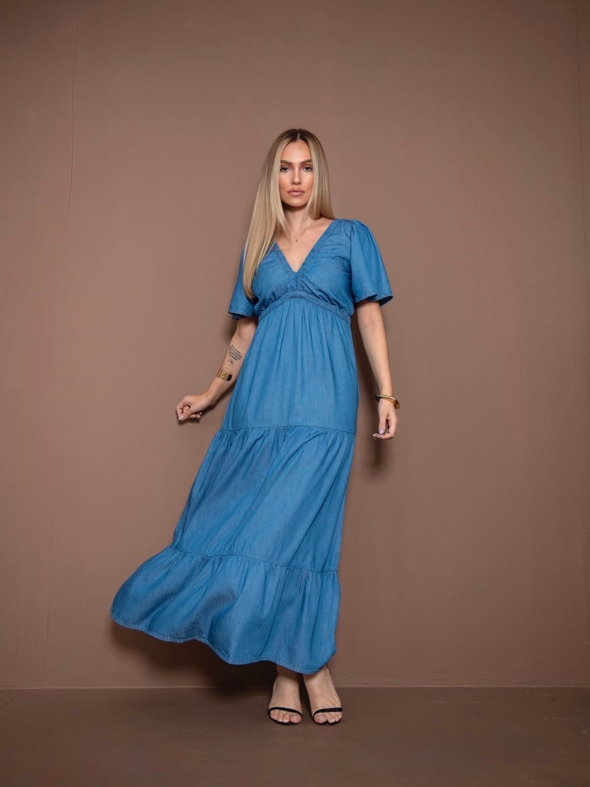 Vista principal Vestido Longo Novah Store Boho Chic Novah Store azul