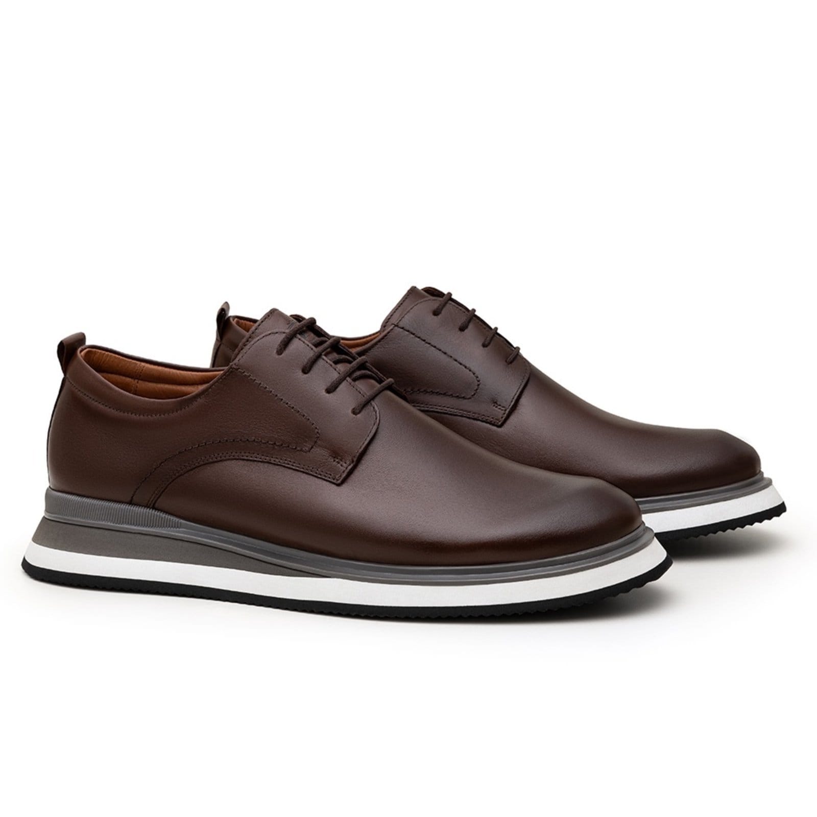 Sapato Oxford Sapatofran Masculino Couro Abisai Conforto Café