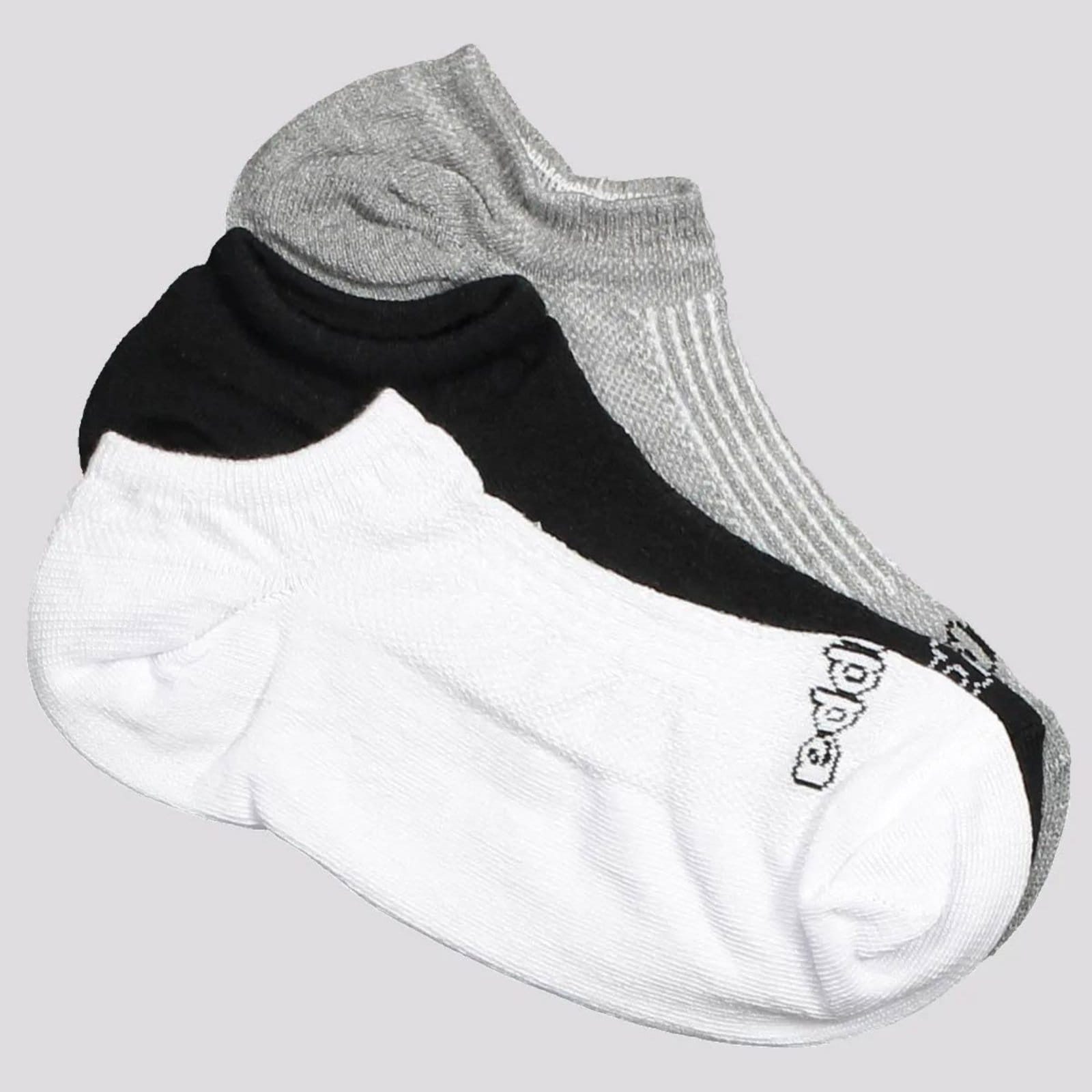 Vista 2 Kit Meia Kappa 9 Pares Super Invisível Branca Cinza e Preta Kappa branco