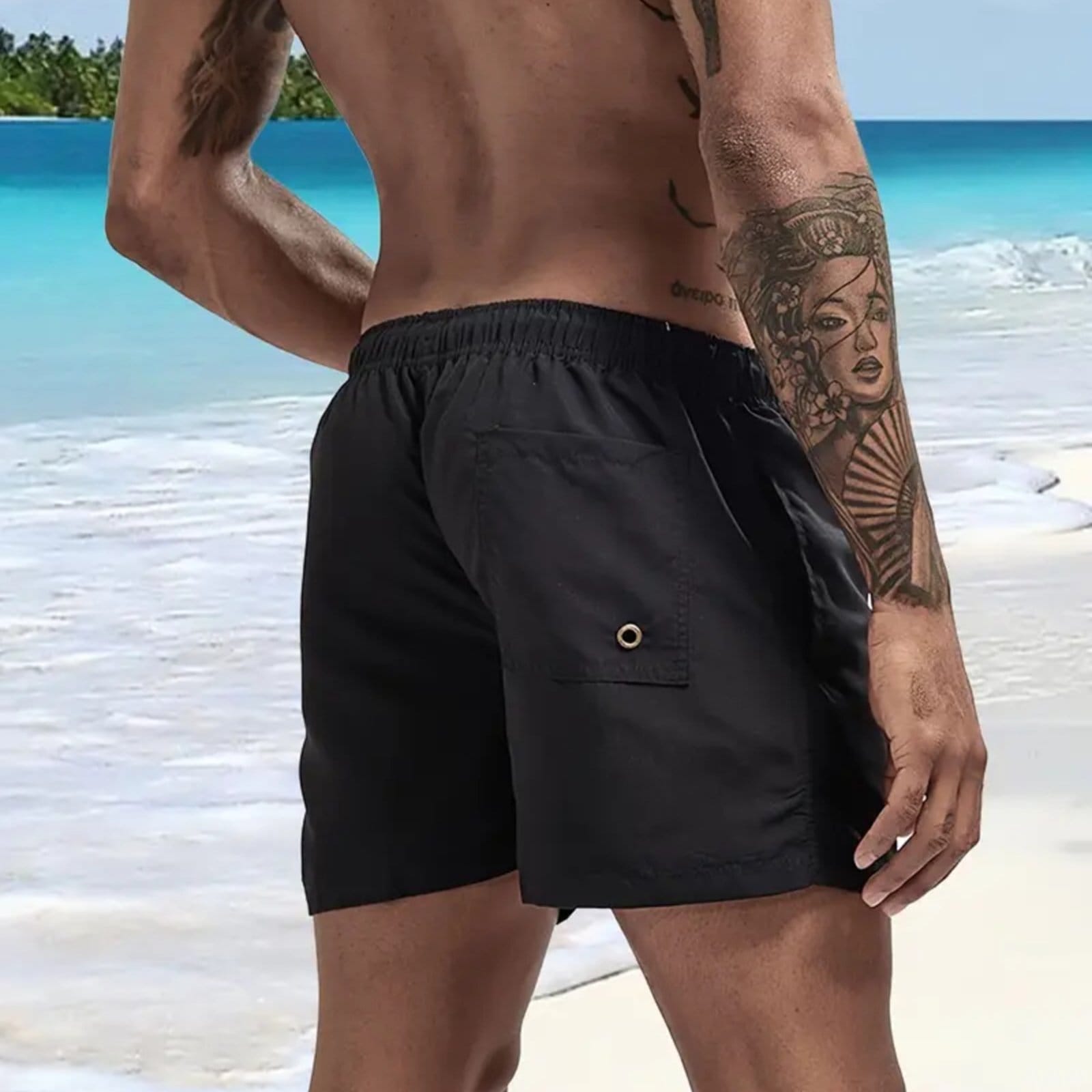 Vista 2 Short Masculino Shark Safira Moda Tactel Safira Moda preto