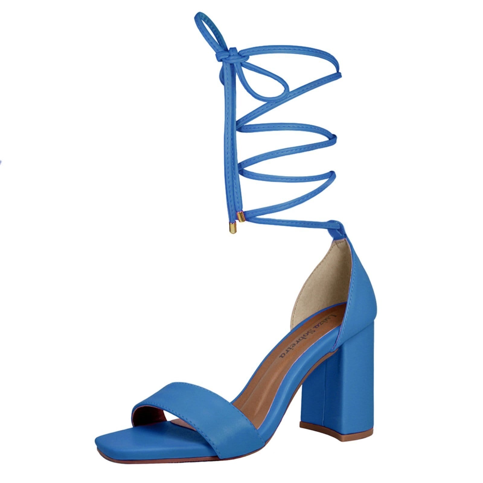 Vista 2 Sandália Troca Tira Salto Alto Grosso Luiza Sobreira Mod. 2164-2 Luiza Sobreira azul