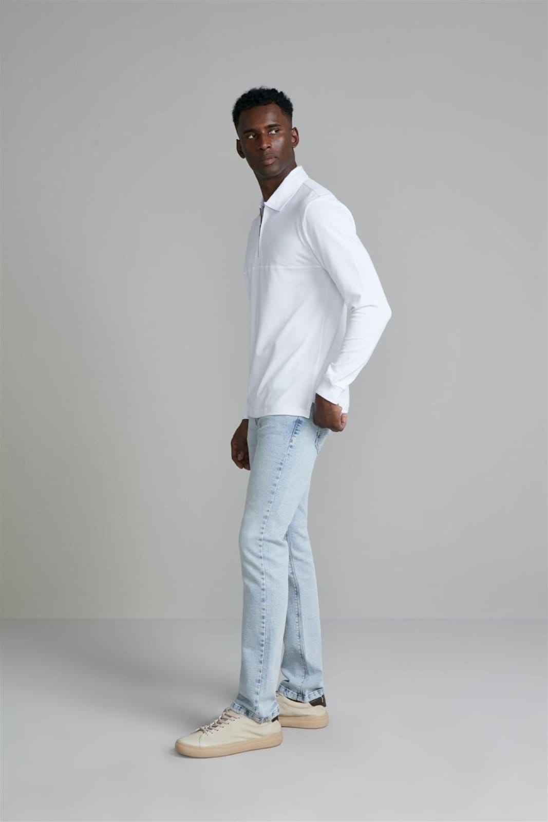 Vista 2 HIGHSTIL Camisa Polo Manga Longa com Zíper Piquet Comfort HIGHSTIL branco