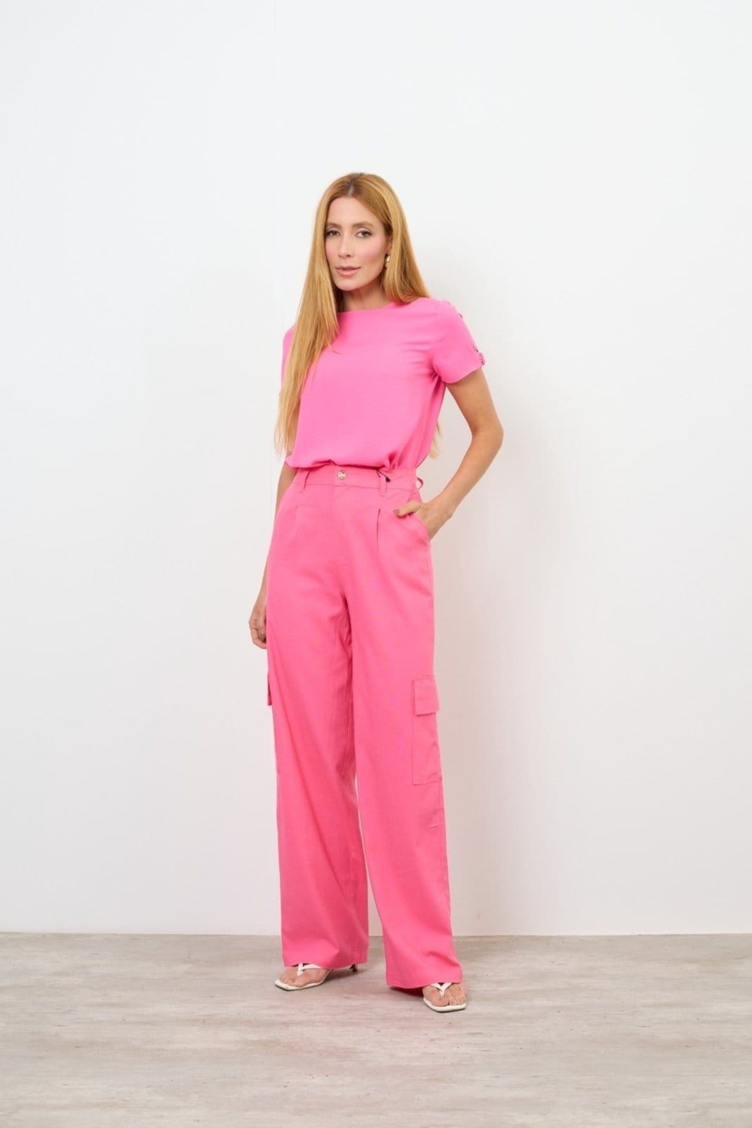 Calça Vanibele Linho Chiclete