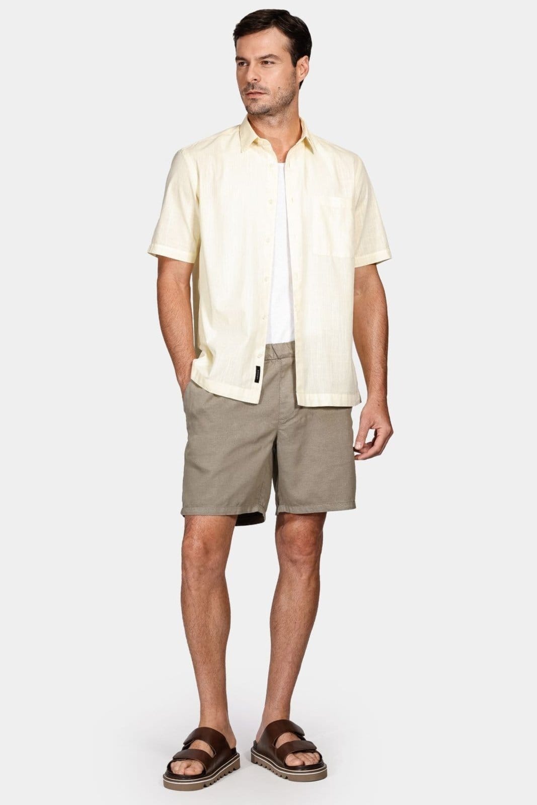 Vista 2 Bermuda Aramis Elástico Mou Verde Militar Aramis incolor verde