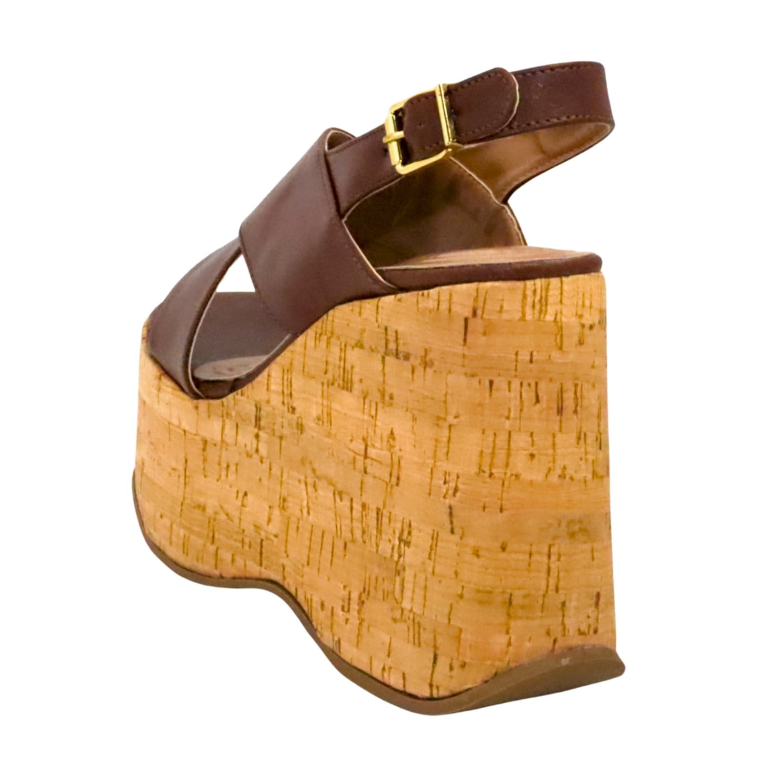 Vista 2 Sandália Feminino Anabela Cortiça Plataforma 182175 Floter Cacau Flor da Pele marrom