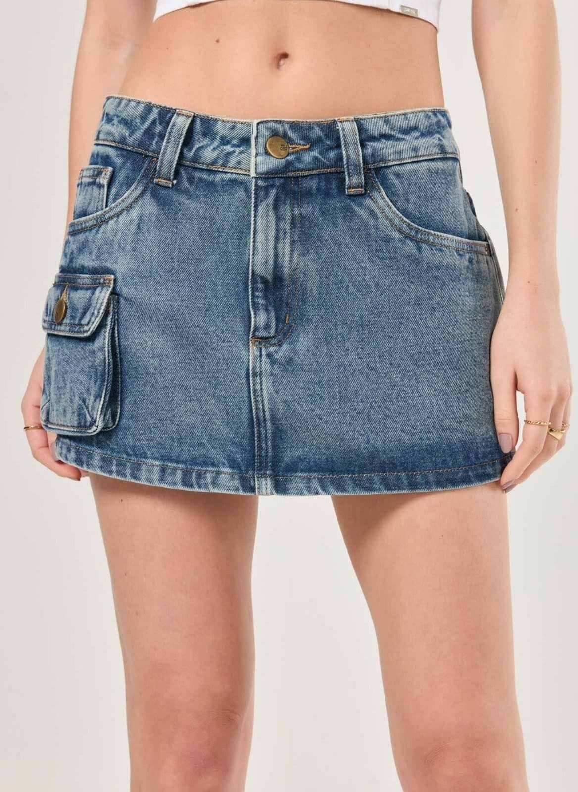 Vista 2 Short Saia Micro Cargo Youcom azul