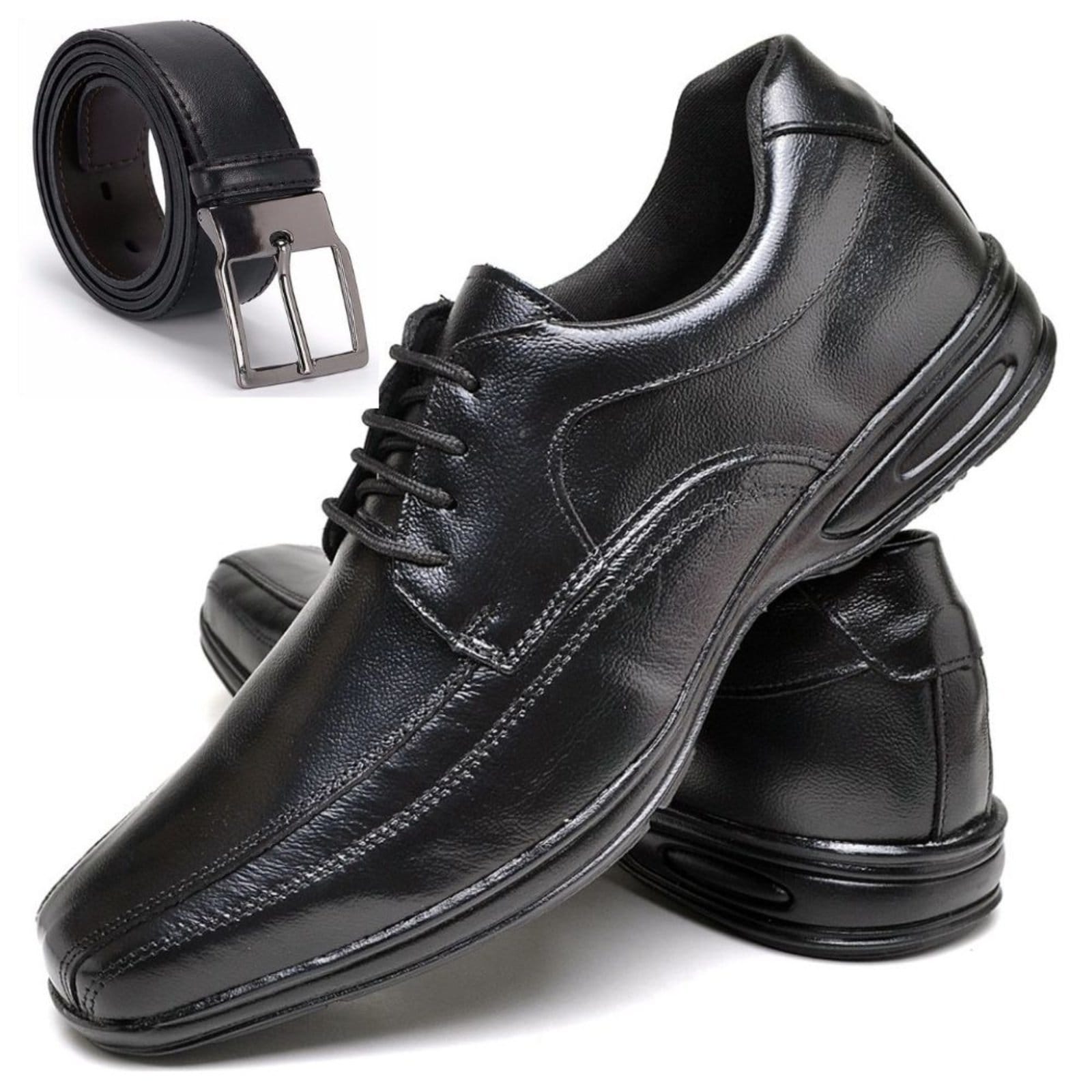 Sapato Social Confort Masculino em Couro + Cinto