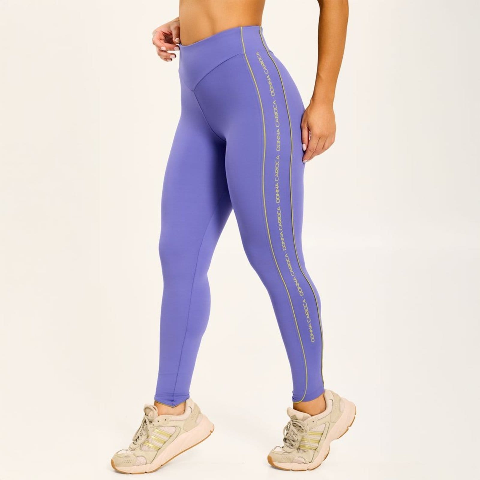 Vista principal Legging Perception Hortênsia Poliamida Com Estampa Emborrachada Donna Carioca lilás