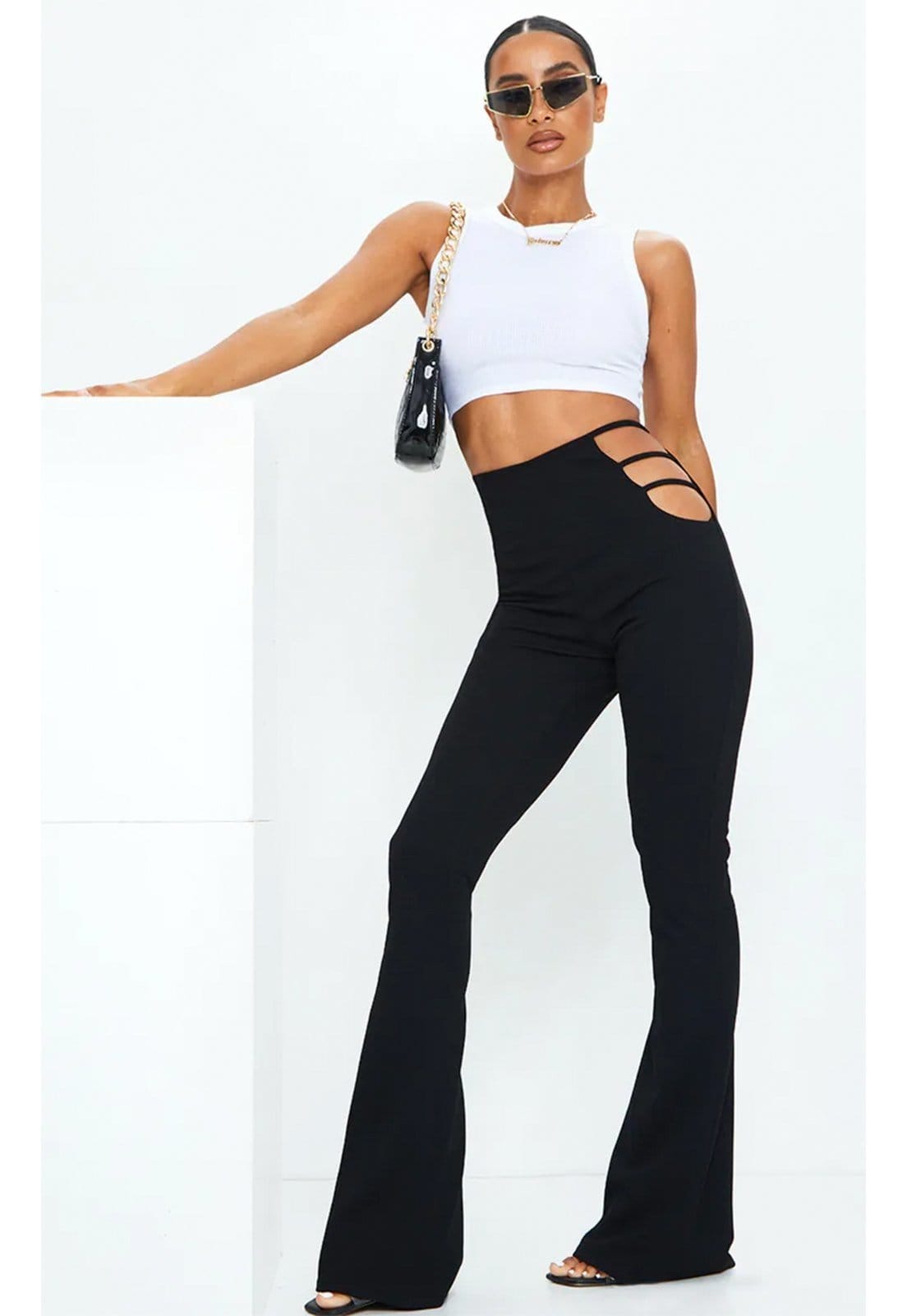 Calça Flare Recorte Rioutlet Preta