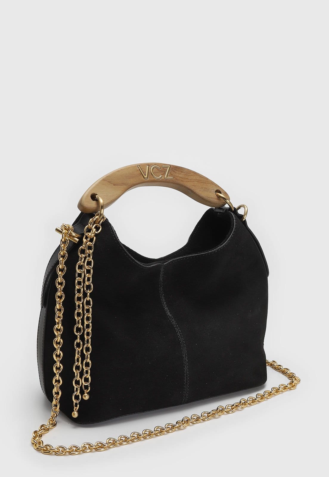 Vista 2 Bolsa Feminina Vicenza Alça Madeira Preta Vicenza preto