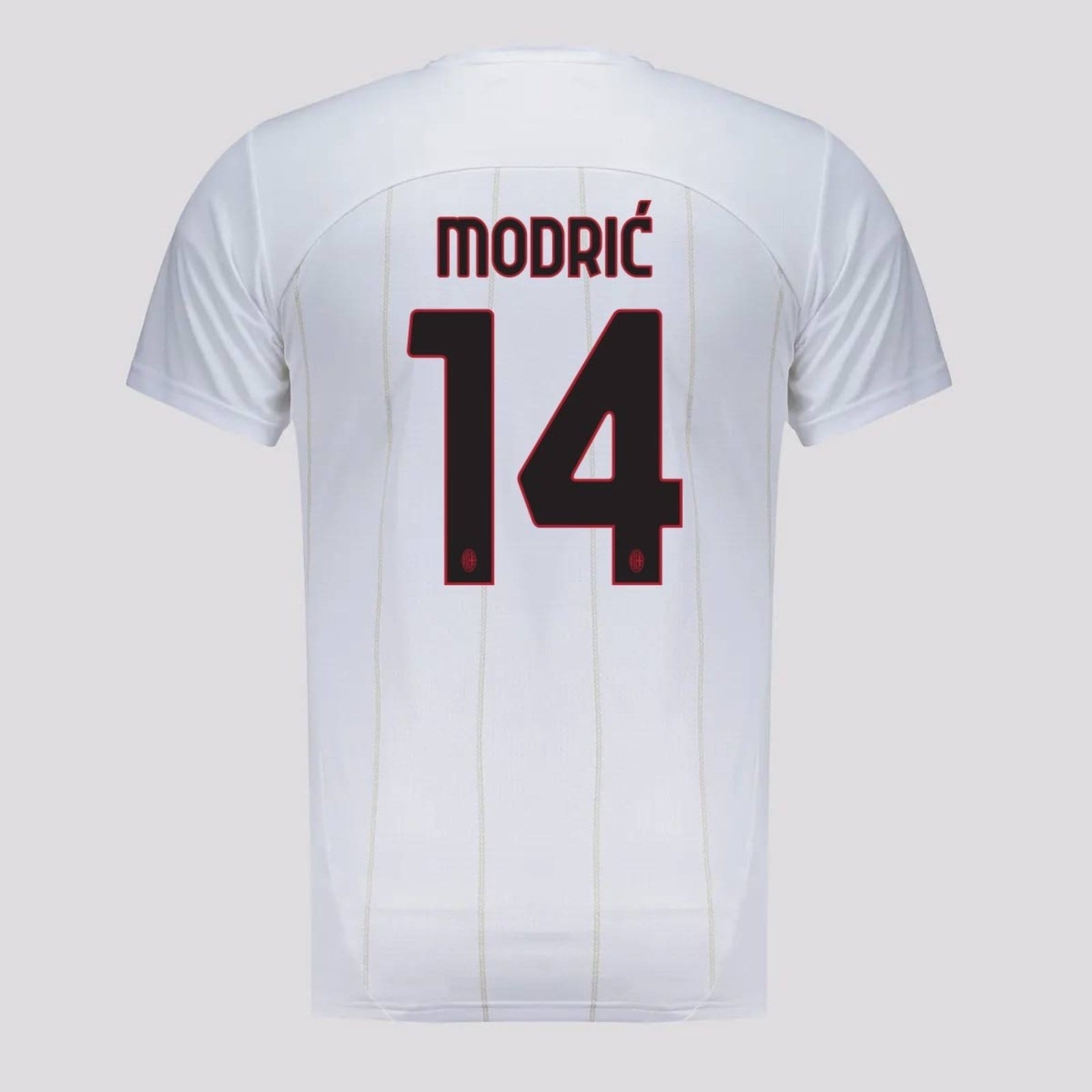 Vista principal Camisa Puma Milan Pré-Jogo 2025 Branca 14 Modric Puma branco